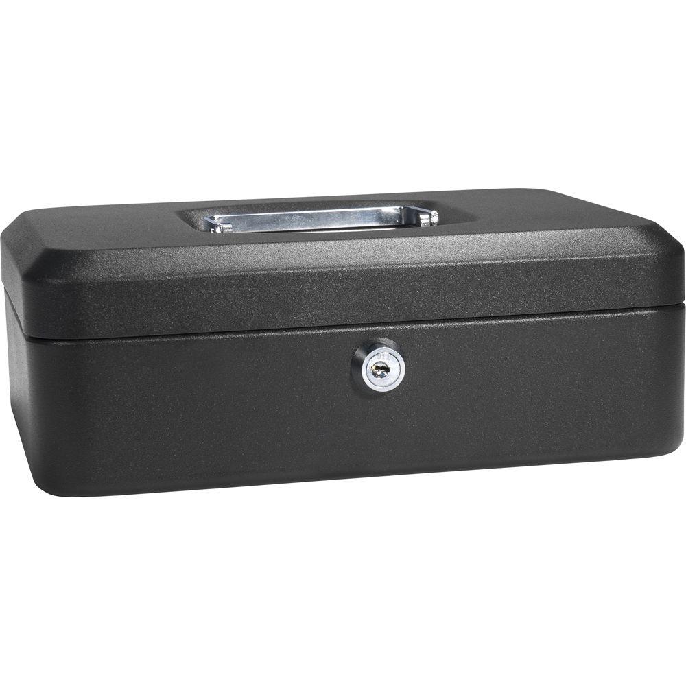 Barska 0 07 Cu Ft Steel Cash Box Safe With Key Lock Black Cb11832 Steel Cash Box Safe With Key Lock Black