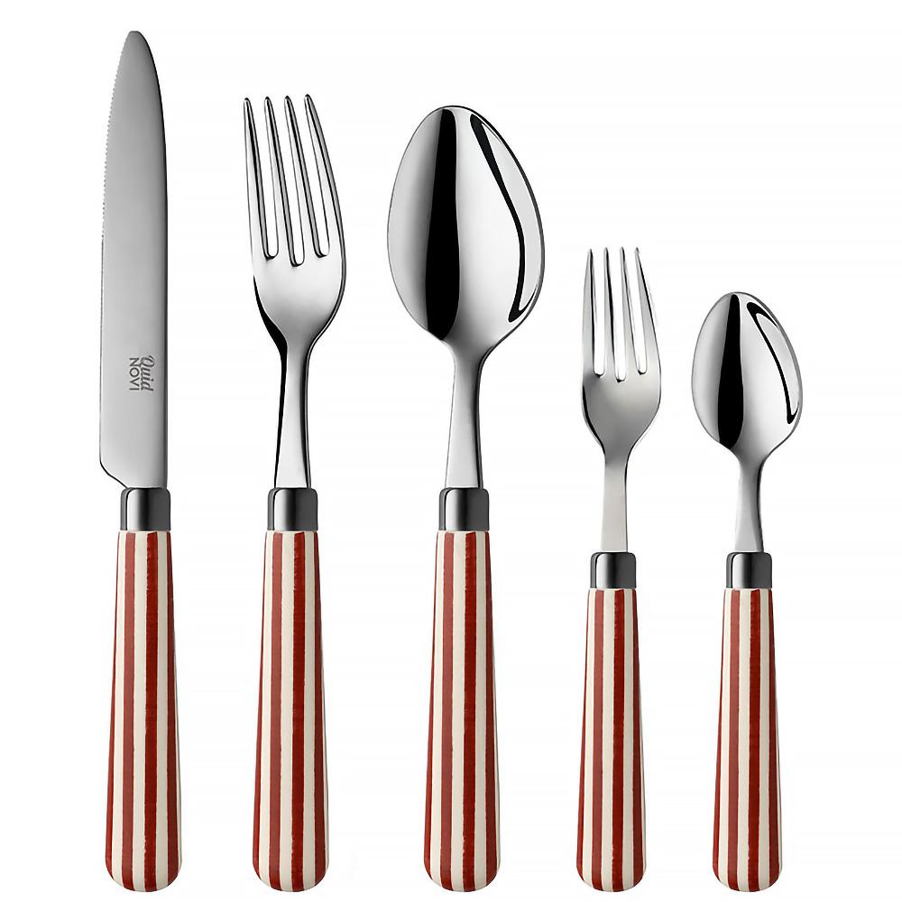 Quid Novi FujiYama 10Piece Red 18/0 Stainless Steel Flatware Set (Service for 2) 050219 The
