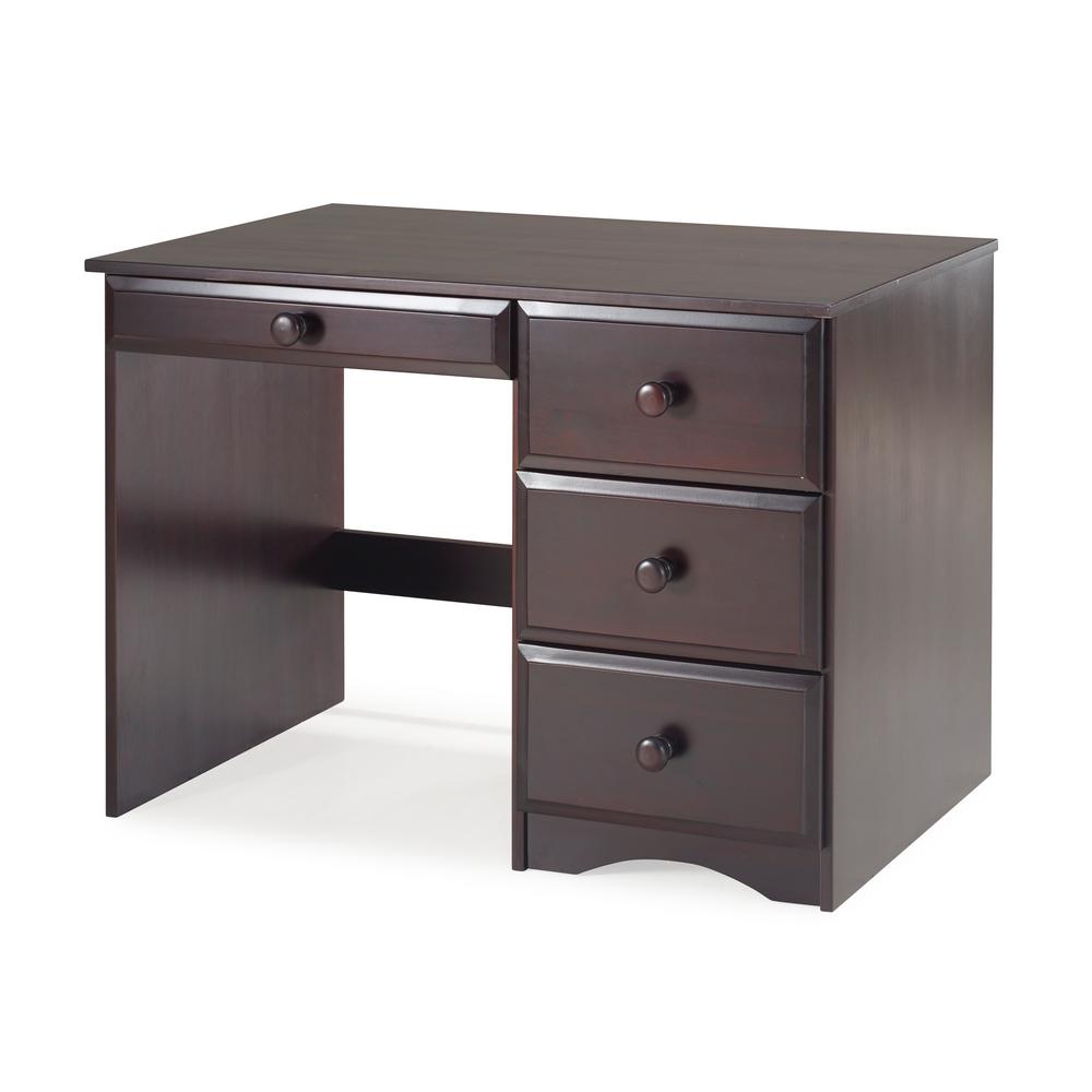 Essentials Cappuccino 4 Drawer Writing Desk 41122 The Home Depot