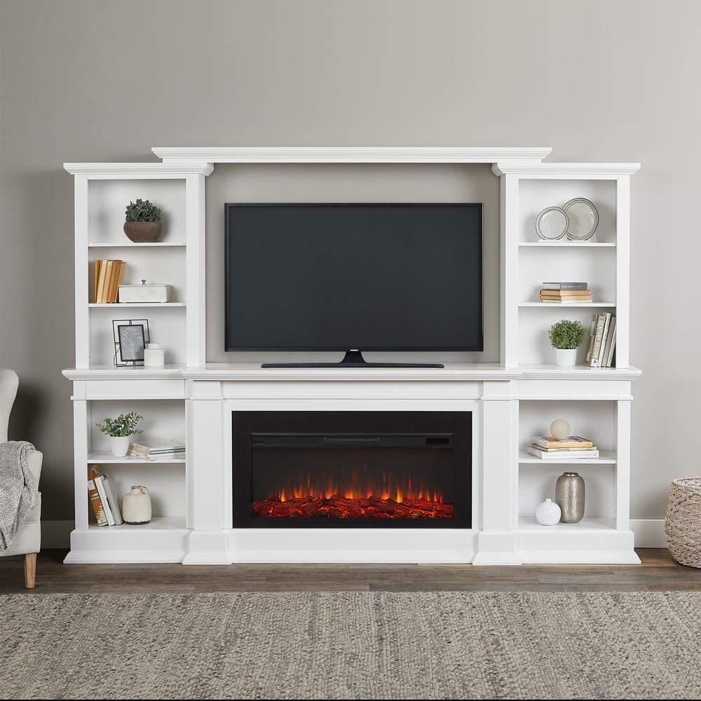 White Real Flame Fireplace Tv Stands Electric Fireplaces