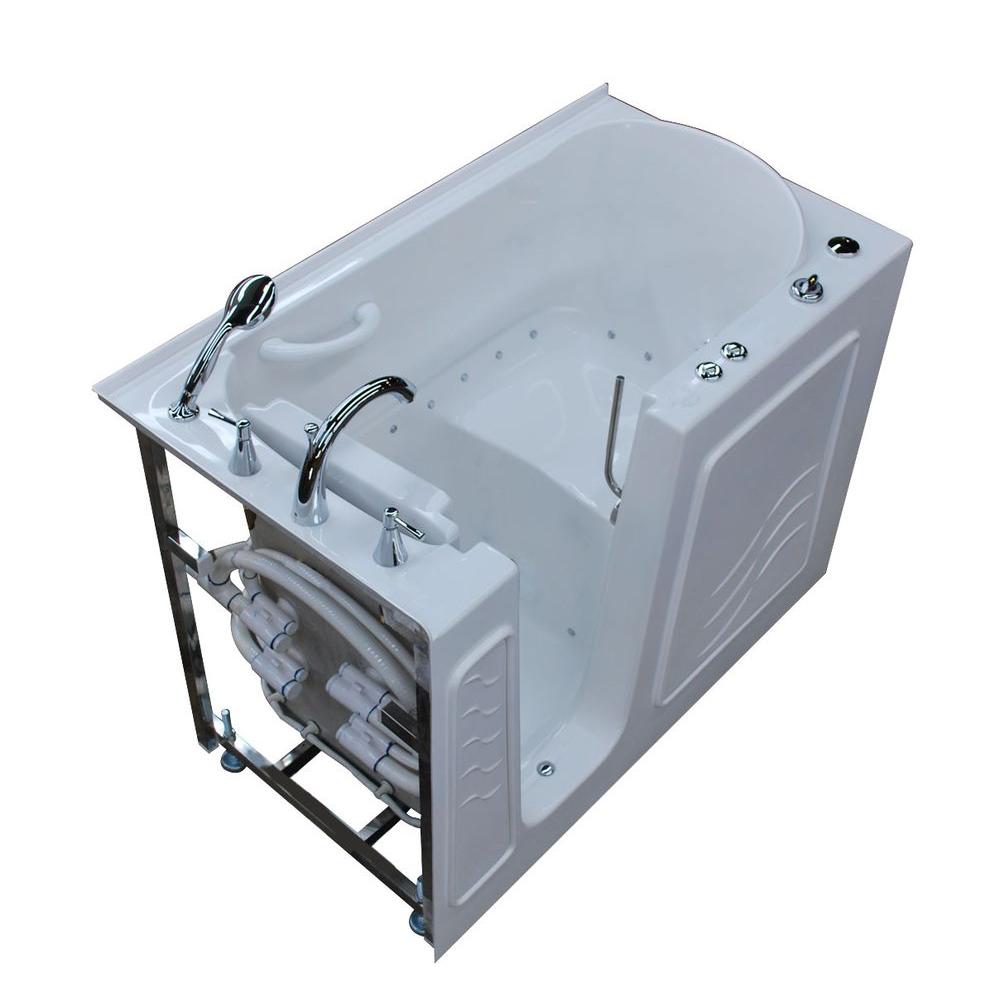 Universal Tubs Nova Heated 4.5 ft. WalkIn Air Jetted Tub in White with Chrome TrimH3053LWACH