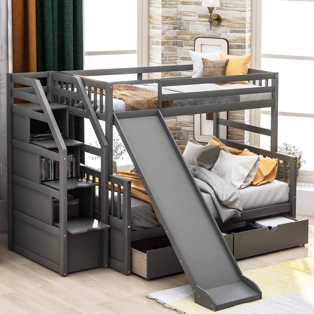 bed with slide