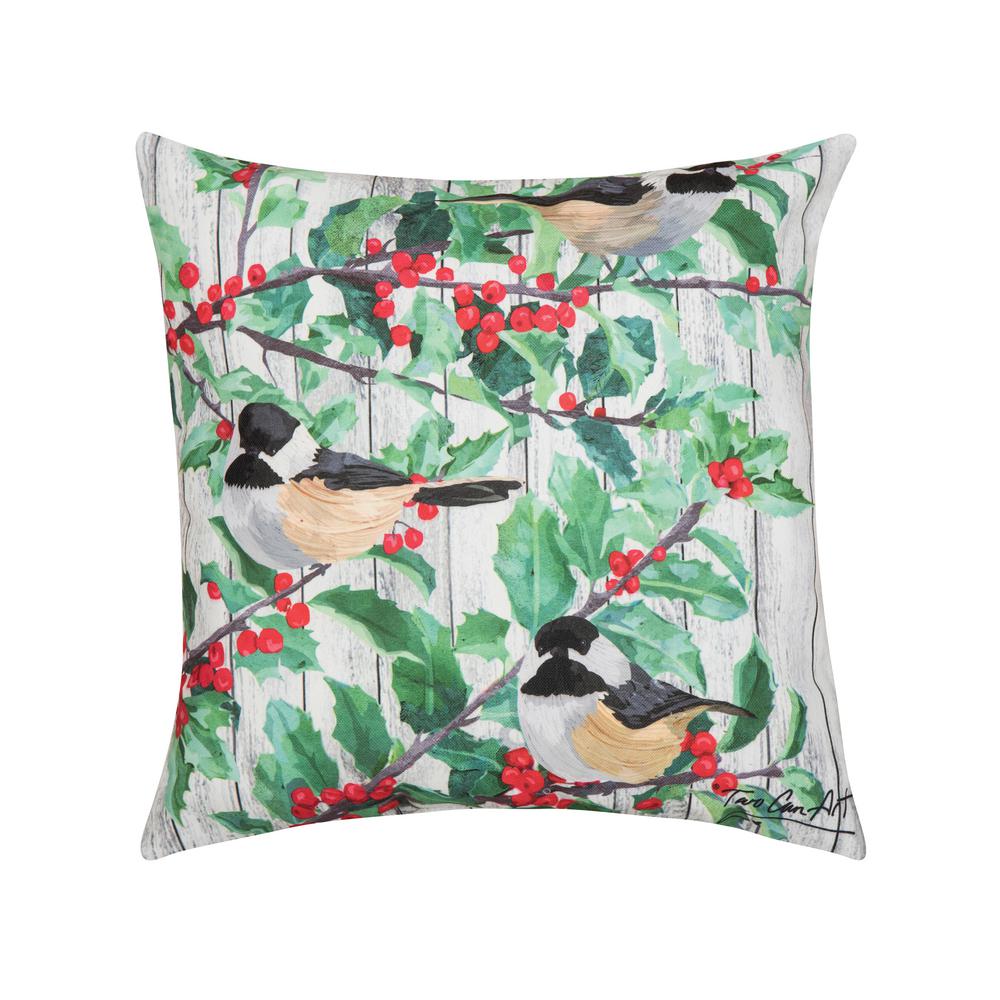 C F Home Green Holly Bird Indoor Outdoor 18 In X 18 In