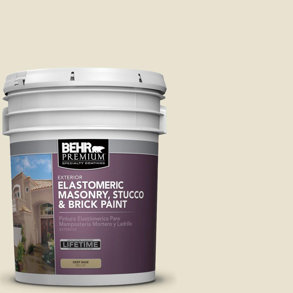 Behr Premium 5 Gal Ms 33 Eggshell White Elastomeric Masonry Ms 33 Eggshell White Elastomeric Masonry Stucco And Brick Exterior Paint