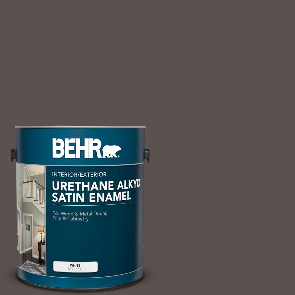 Behr 1 Gal Ae 24 Barn Brown Urethane Alkyd Satin Enamel Interior