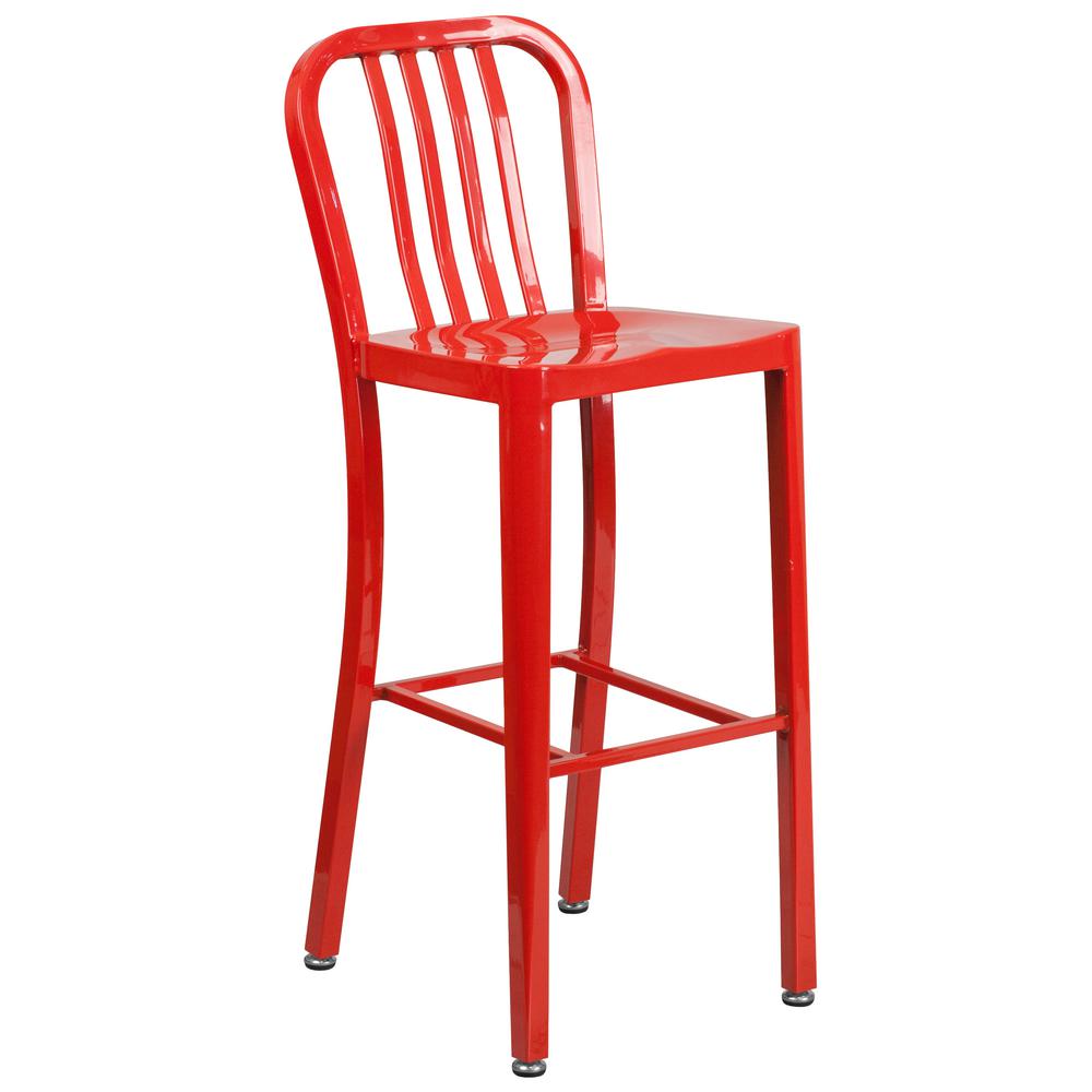 Flash Furniture 30 25 In Red Bar Stool Ch6120030red The Home Depot Flash Furniture 30 25 In Red Bar Stool