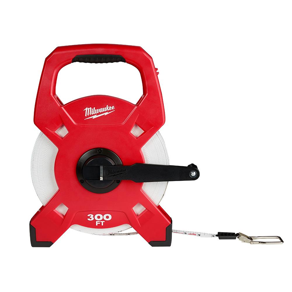 Empire 300 ft Ergonomic Durable Standard Open Reel Fiberglass Tape Measure