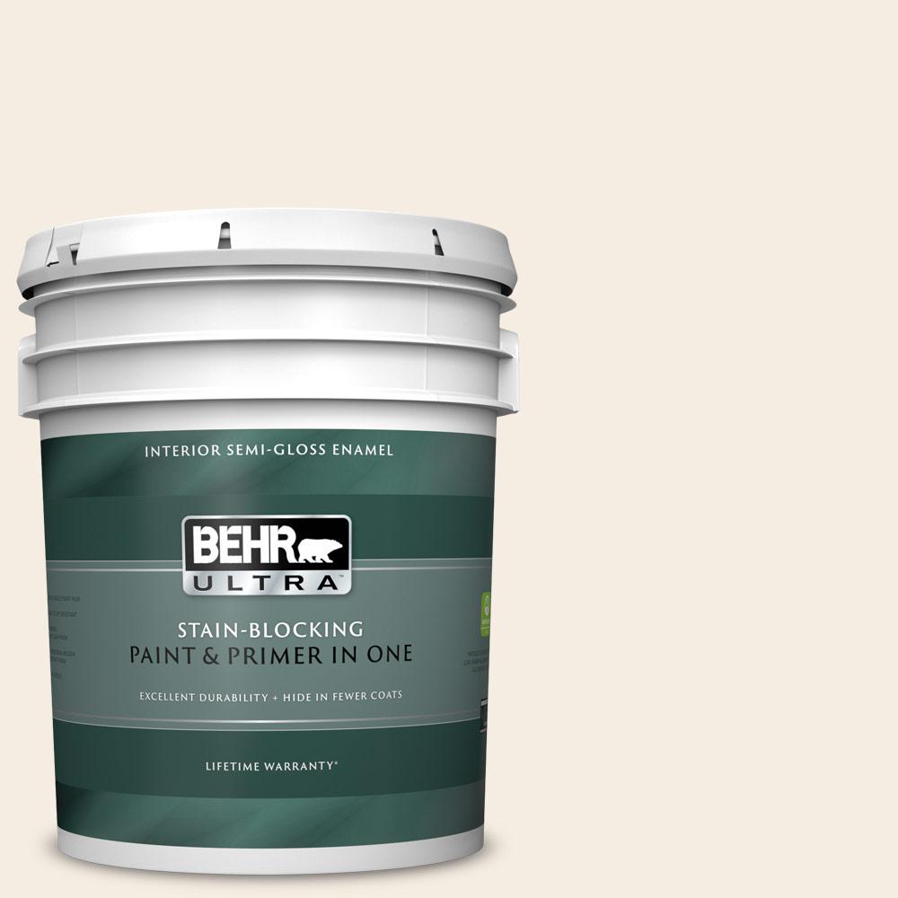 Behr Ultra 5 Gal Or W10 White Flour Semi Gloss Enamel Interior