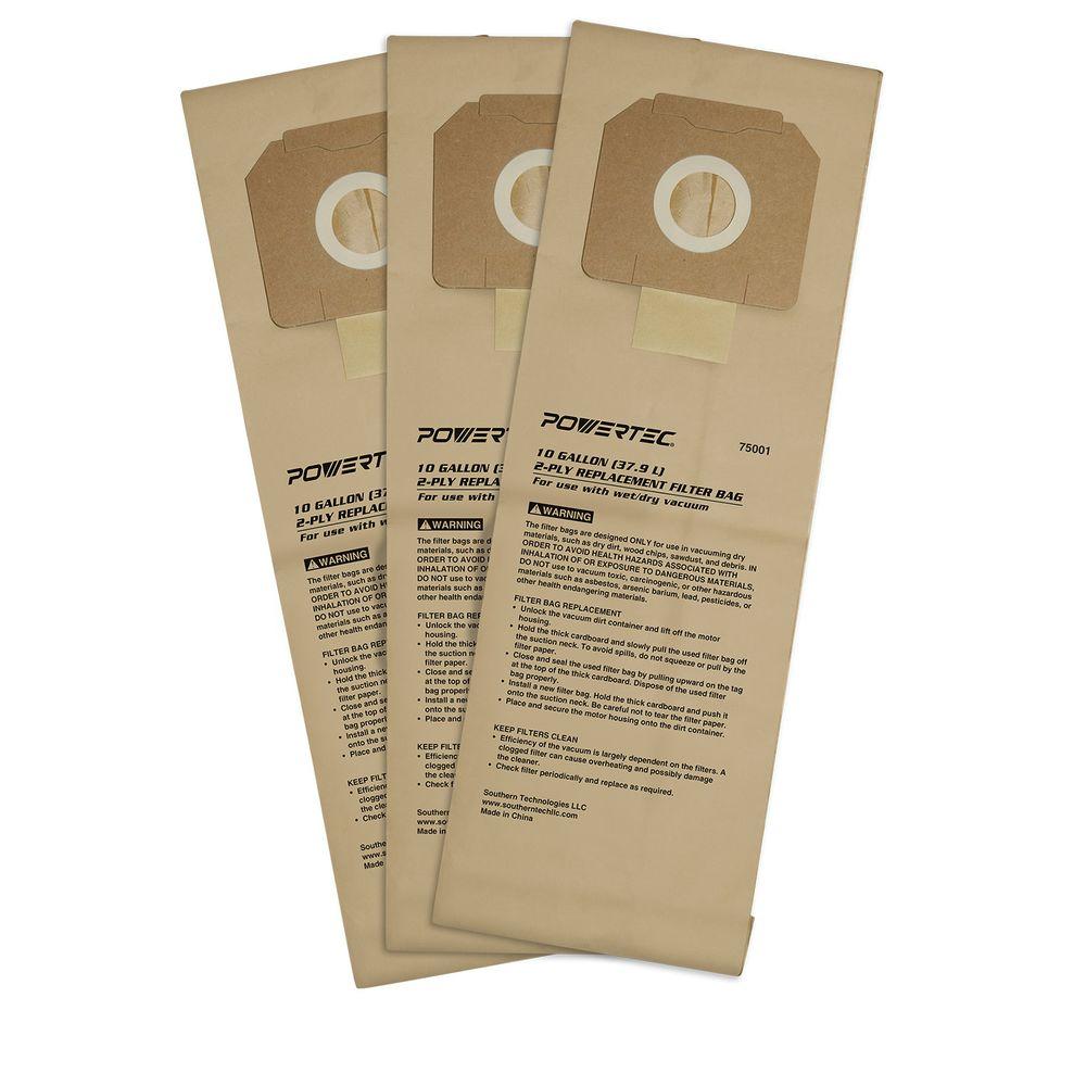 POWERTEC 10 Gal. High Efficiency Filter Bags for D27904 and Porter-Cable 7812... by POWERTEC