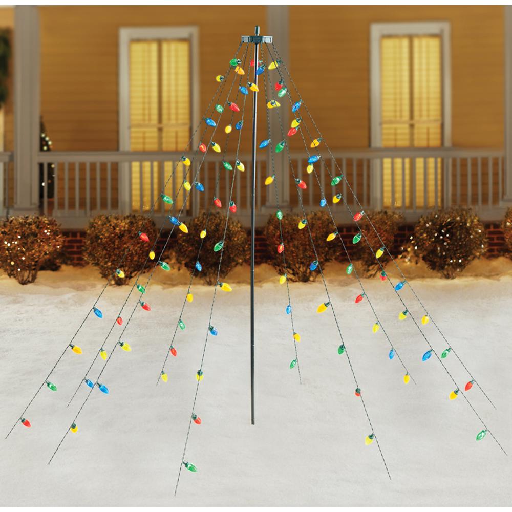 Home Accents Holiday 7FT 100L FACECTED C9 MULTI LED TREE DRAPE LIGHTS