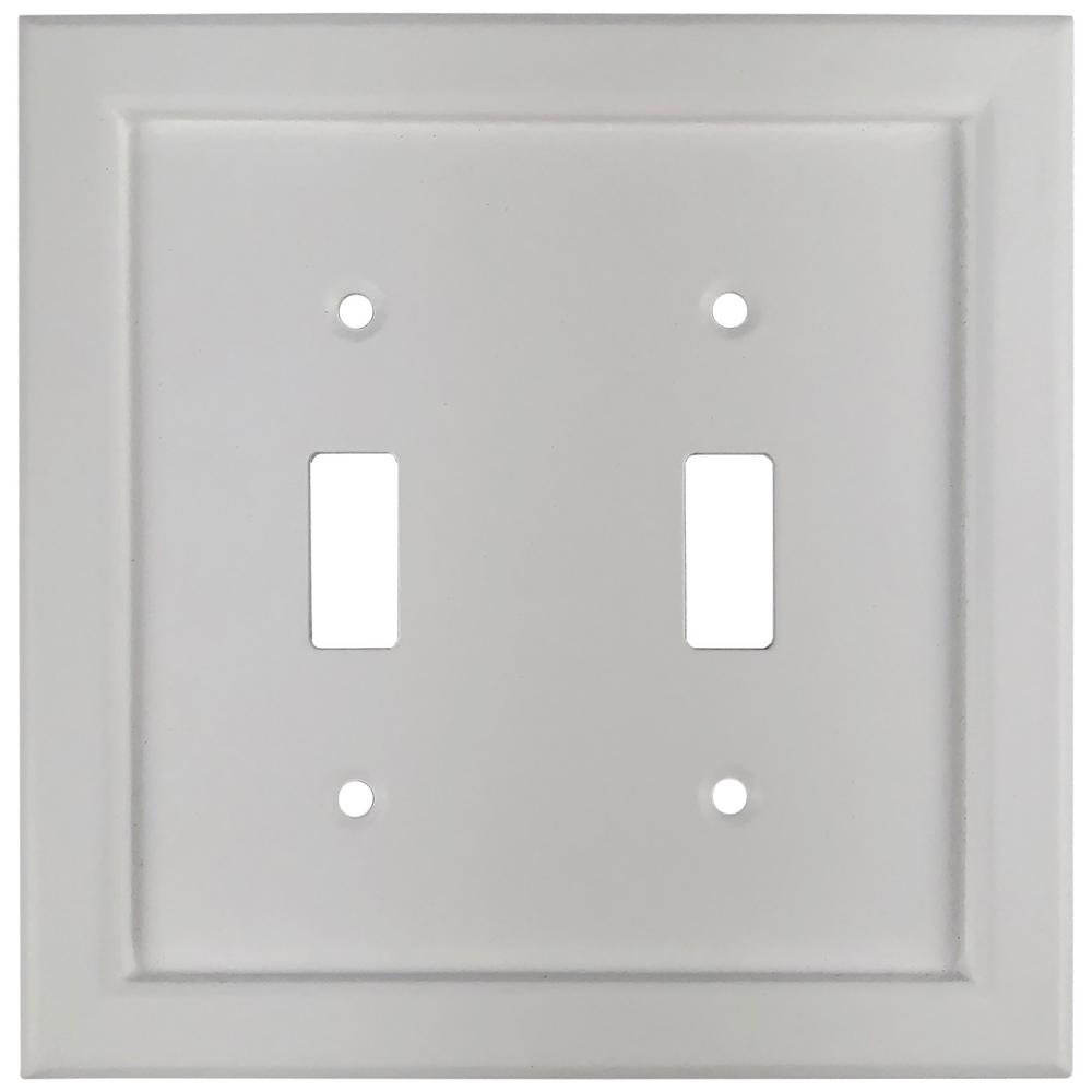 Hampton Bay Woodmore Wood 2-Toggle Wall Plate, White-200TTWHB - The ...