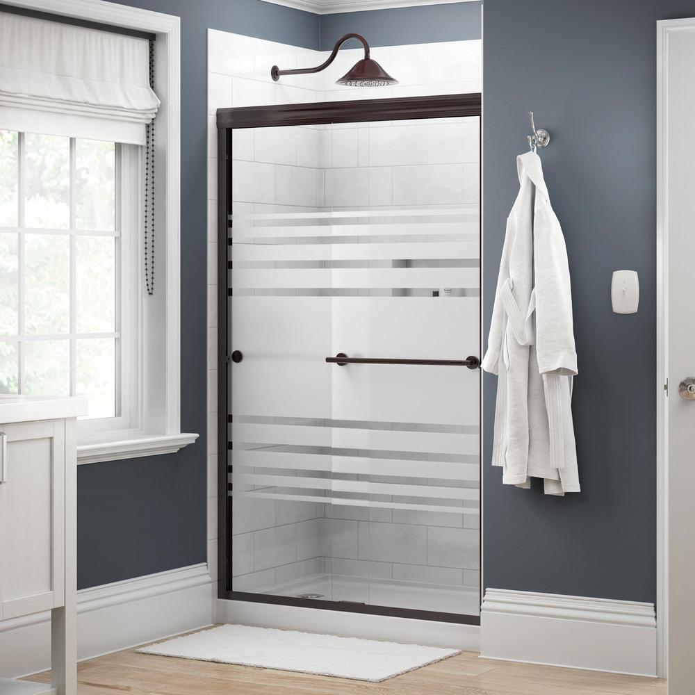 Delta Everly 48 in. x 70 in. SemiFrameless Traditional Sliding Shower