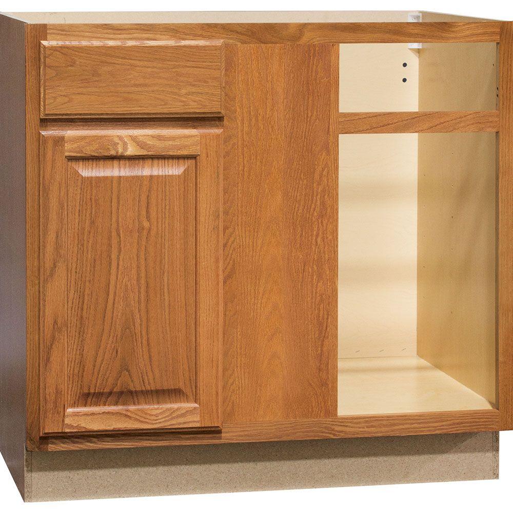 Hampton Bay Assembled 36x345x24 In Blind Base Corner Kitchen