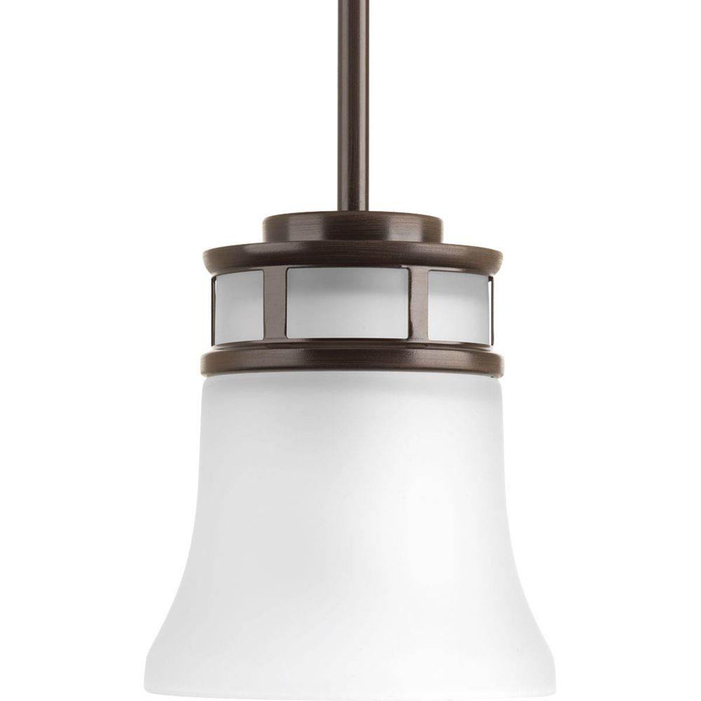 Progress Lighting Cascadia Collection 1 Light Antique Bronze Mini Cascadia Collection 1 Light Antique Bronze Mini Pendant With Etched Gl