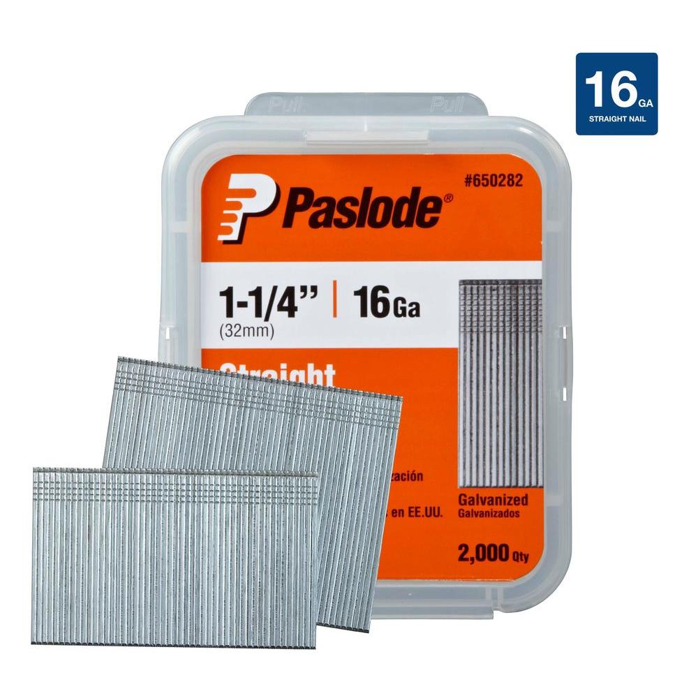 Paslode 11/4 in. 16Gauge Galvanized Straight Finish Nails 2000 per