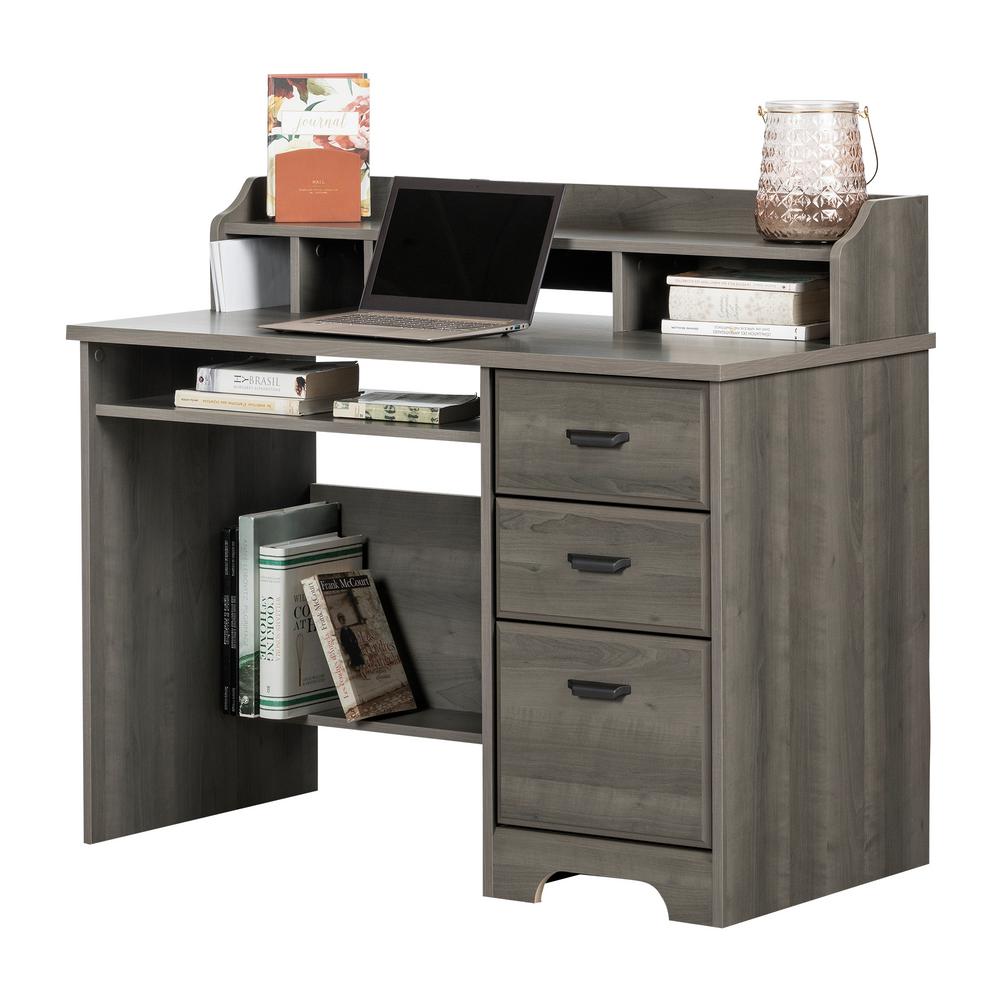 South S Versa Gray Maple Computer Desk With Hutch 12108 The Gray Maple Computer Desk With Hutch