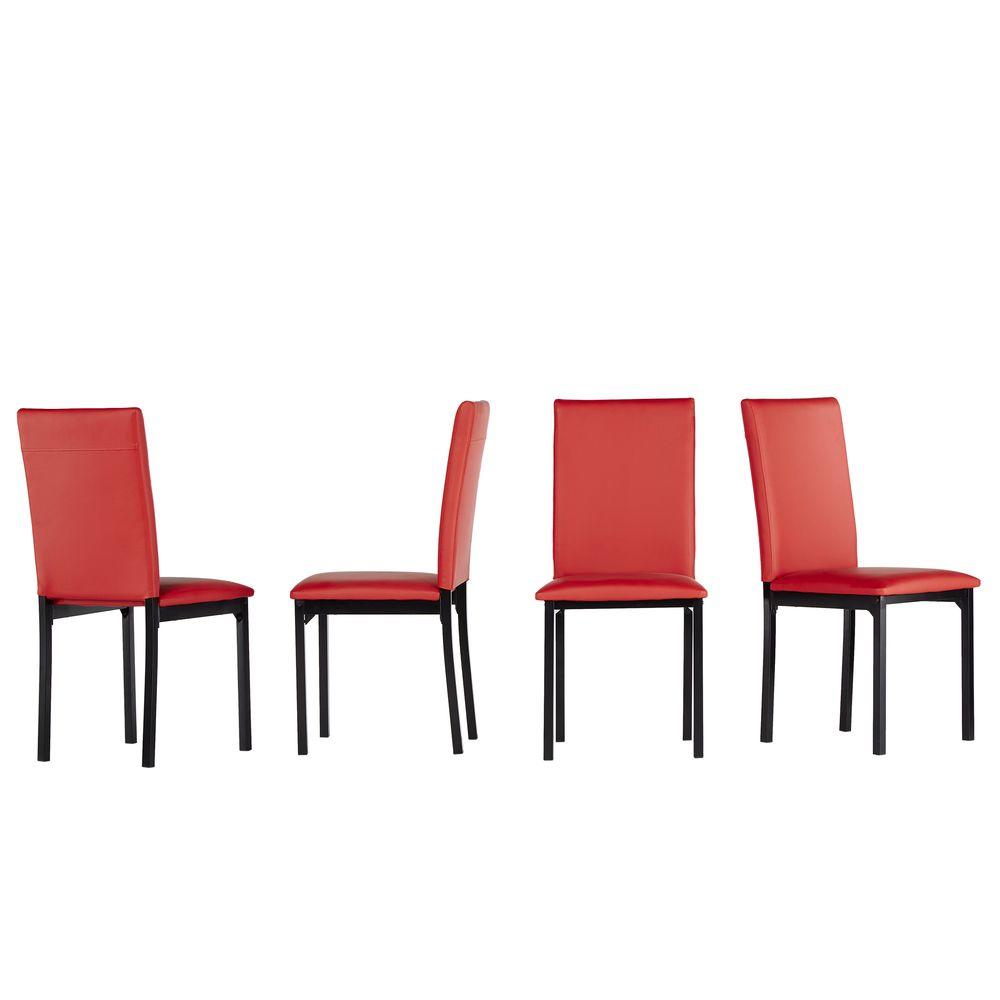 19 7 Faux Leather Parsons Chair Dining Chairs Kitchen Bedford Red Faux Leather Dining Chair Set Of 2