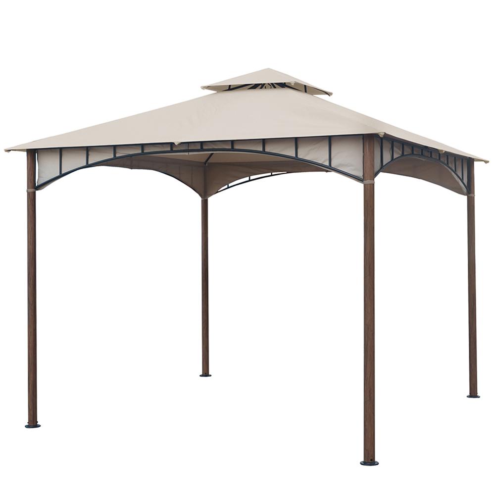 LAUREL CANYON 10 ft. x 10 ft. Beige Soft Top Metal/Steel Outdoor Patio