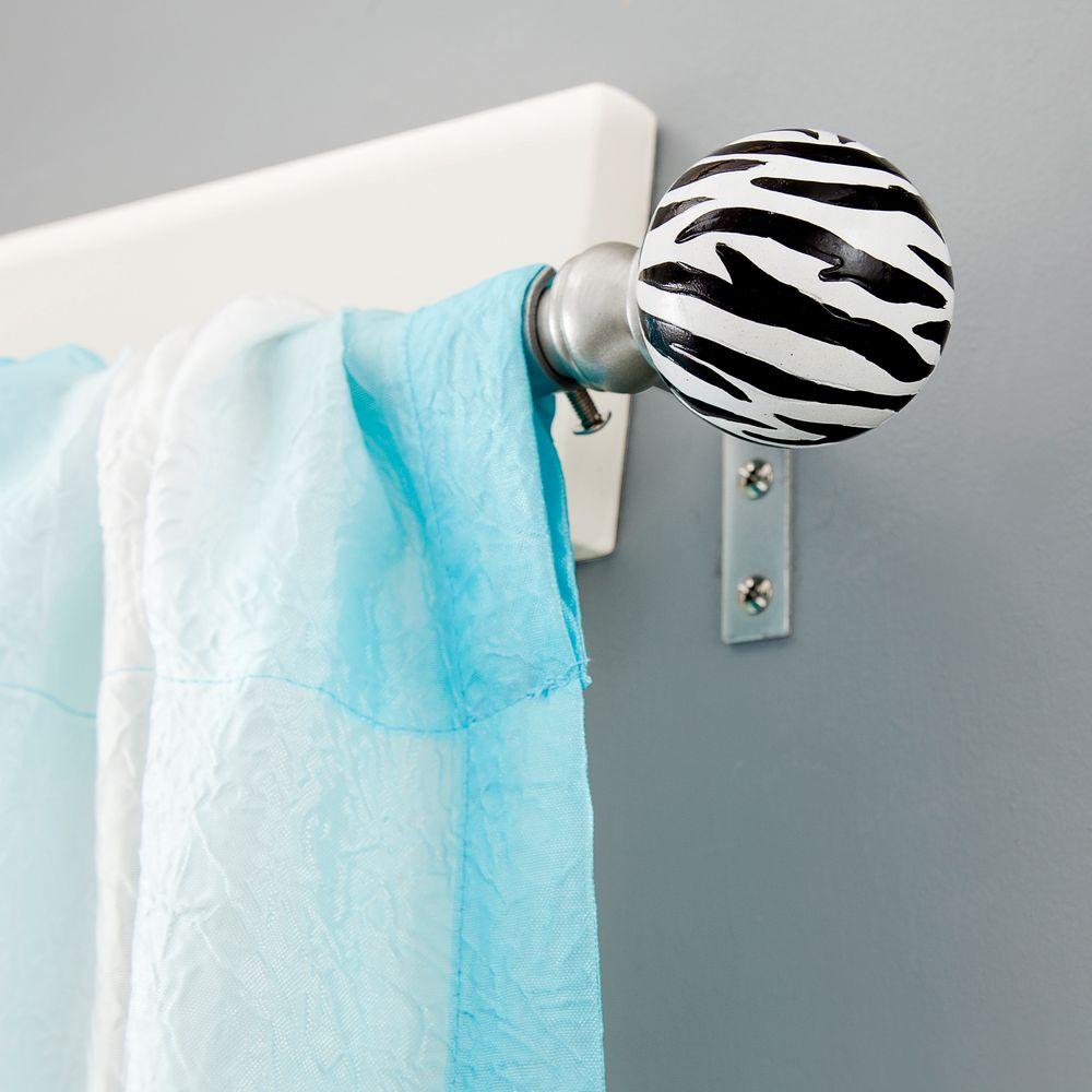 Kenney Wildside 28 48 In Adjule 5 8 Standard Decorative Wildside 28 48 In Adjule 5 8 Standard Decorative Window Single Curtain Rod Black
