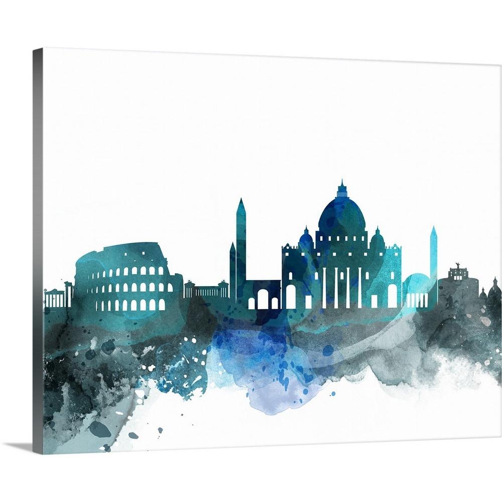 Greatbigcanvas Rome Watercolor Cityscape Ii By Circle Art Group Canvas Wall Art 2522030 24 30x24 The Home Depot