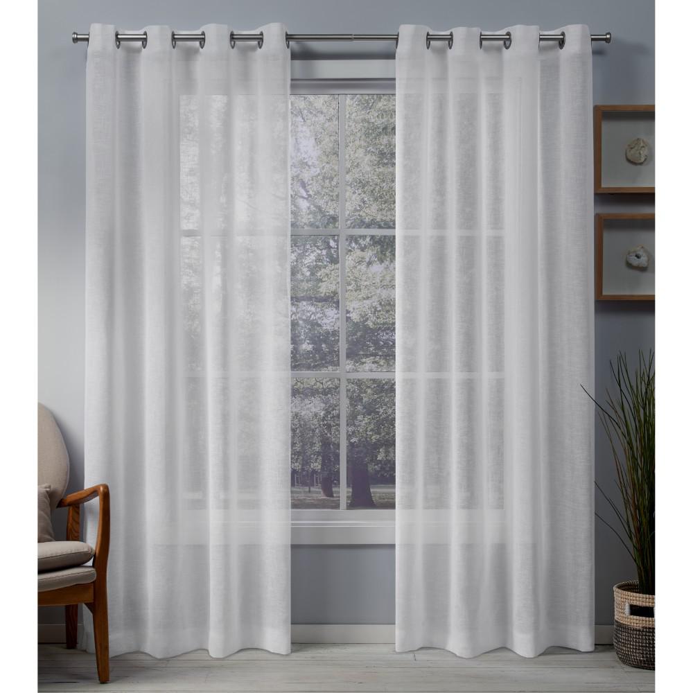 Exclusive Home Curtains Belgian 50 In W X 84 L Sheer Grommet Exclusive Home Curtains Belgian 50 In W X 84 L Sheer Grommet Top Curtain Panel Winter White 2 Panels Eh8318 04 84g The Depot