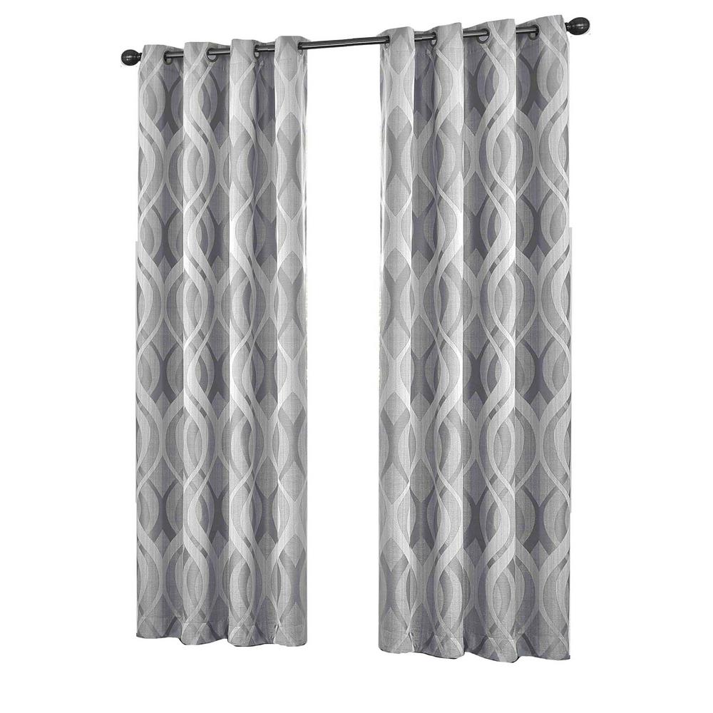 Eclipse Caprese Blackout Window Curtain Panel In Silver 52 In W