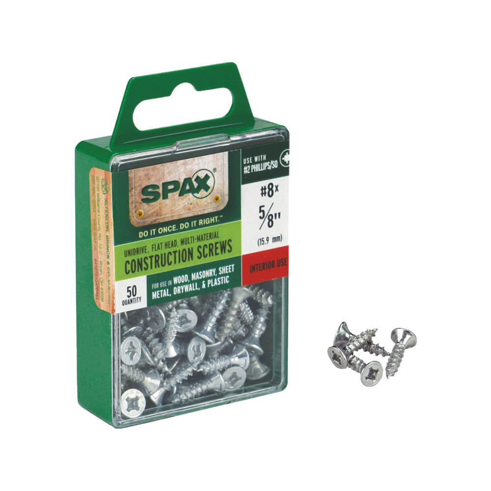 SPAX 8 x 5/8 in. Philips Square Drive FlatHead Full Thread Zinc
