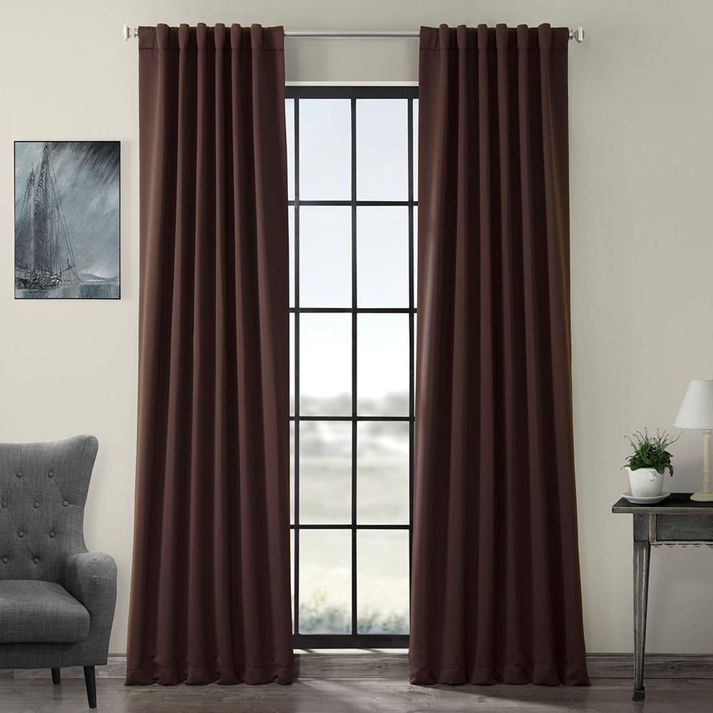 brown lined curtain panels