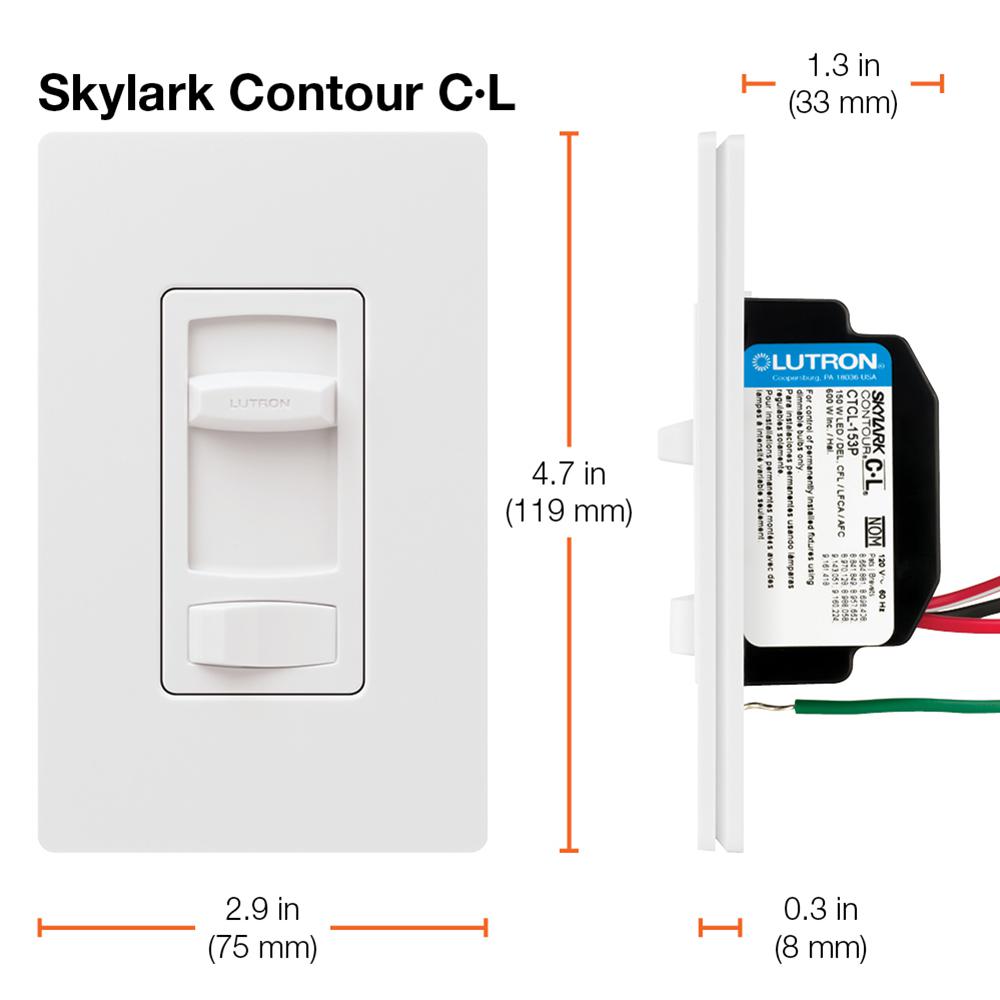 LUTRON TGCL-153PR-WH SINGLE POLE