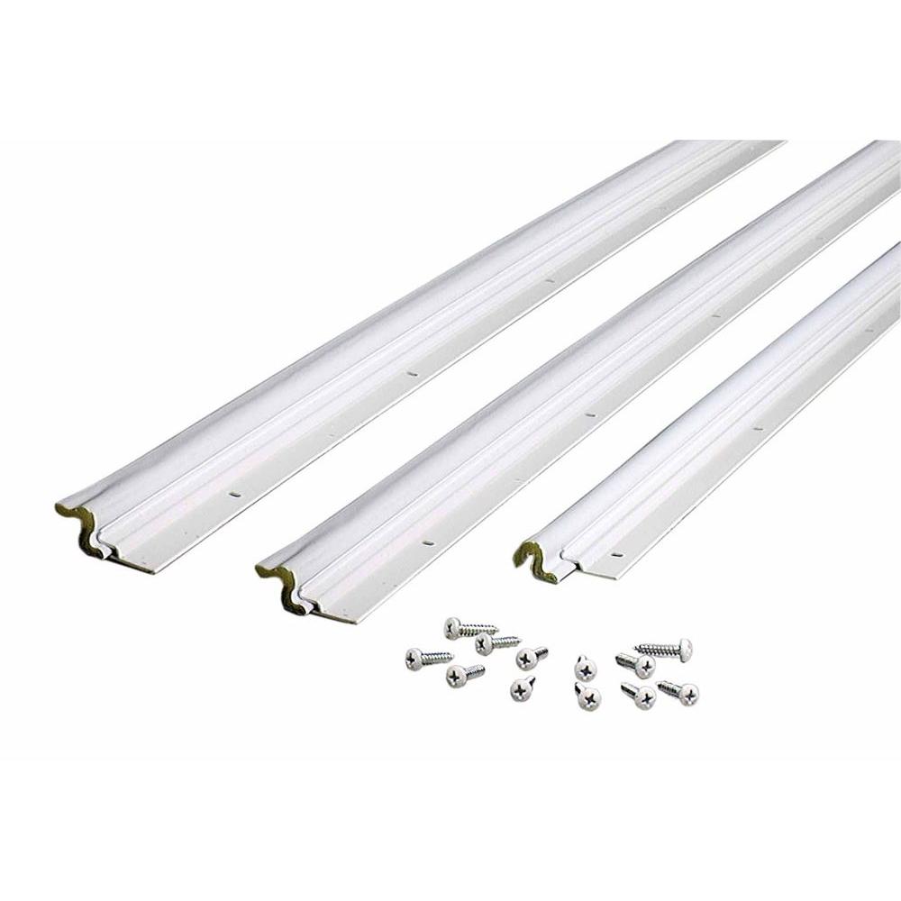 M D Building Products Pro 36 In X 84 In White Compression Door Jamb Weatherstrip Set With Aluminum Stop