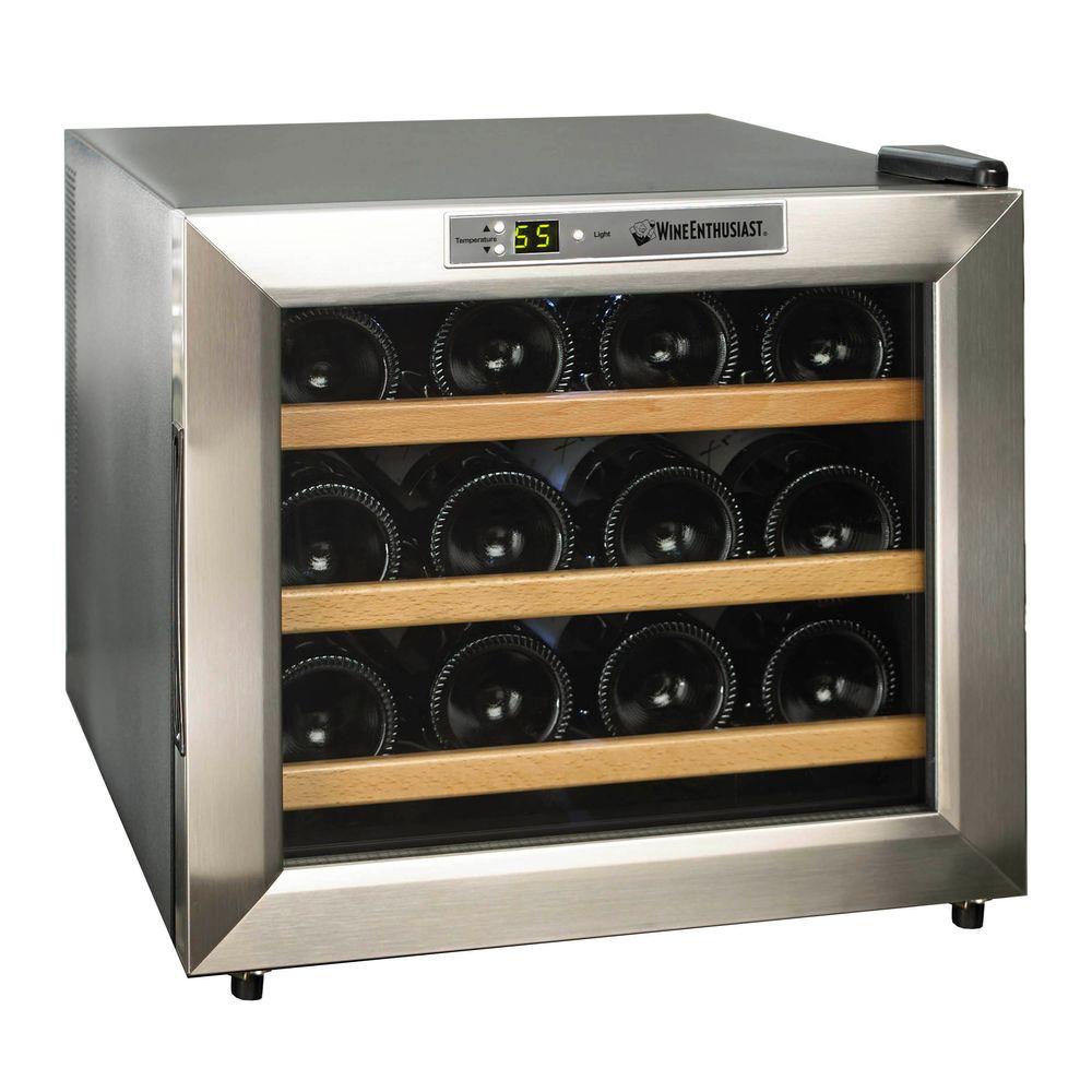 Wine Enthusiast Silent 12 Bottle Wine Cooler In Stainless Steel