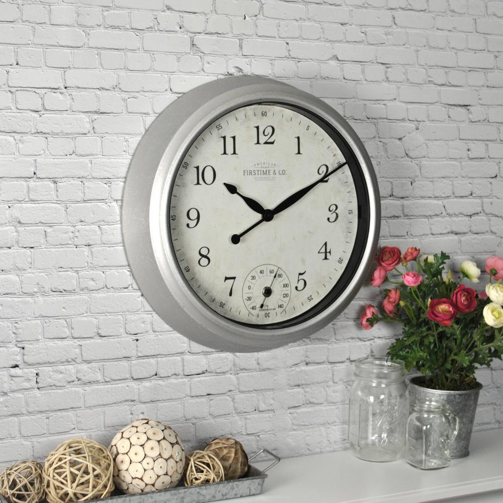 FirsTime Gray Rustic Porch Wall Clock-31039 - The Home Depot