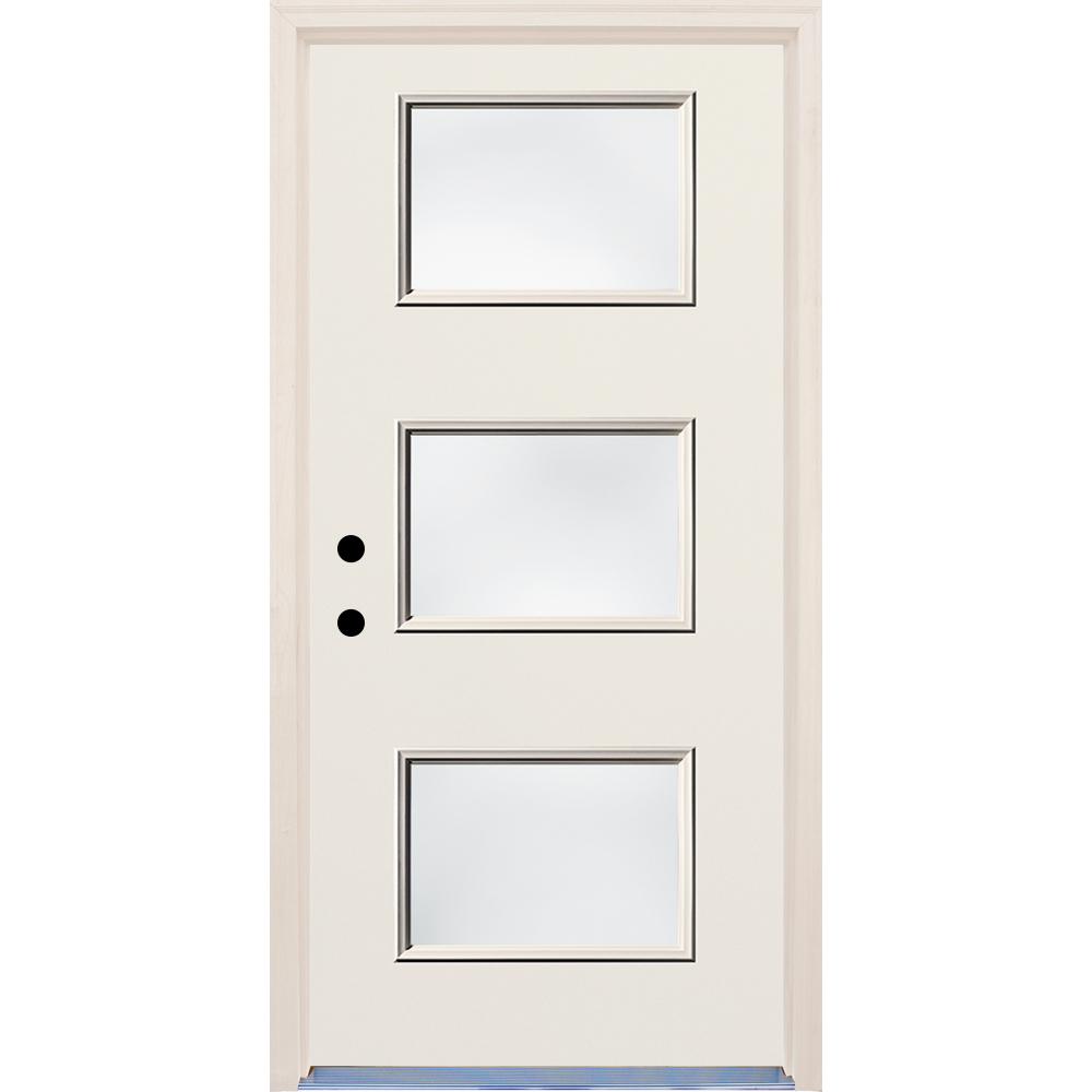 Builders Choice 36 In X 80 In Right Hand 3 Lite Glass Unfinished