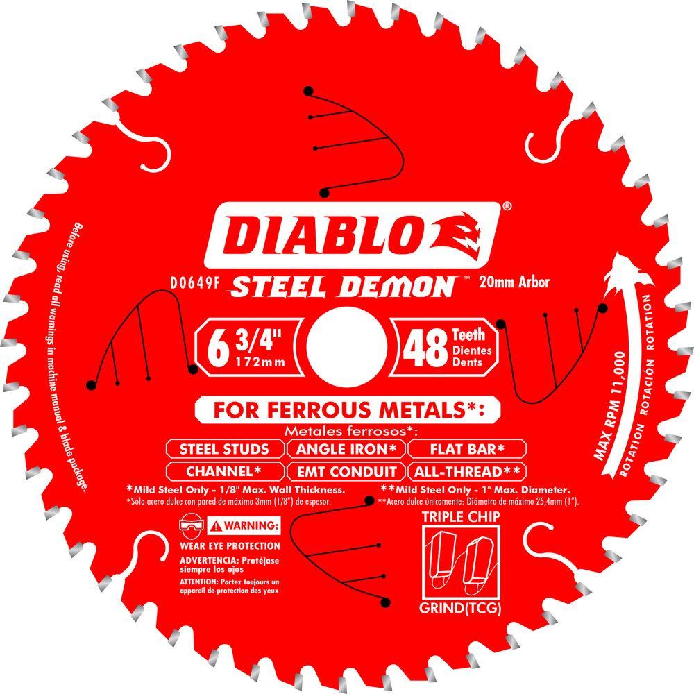 Diablo 63/4 in. x 48Tooth x 20mm Arbor Steel Demon Ferrous Metal