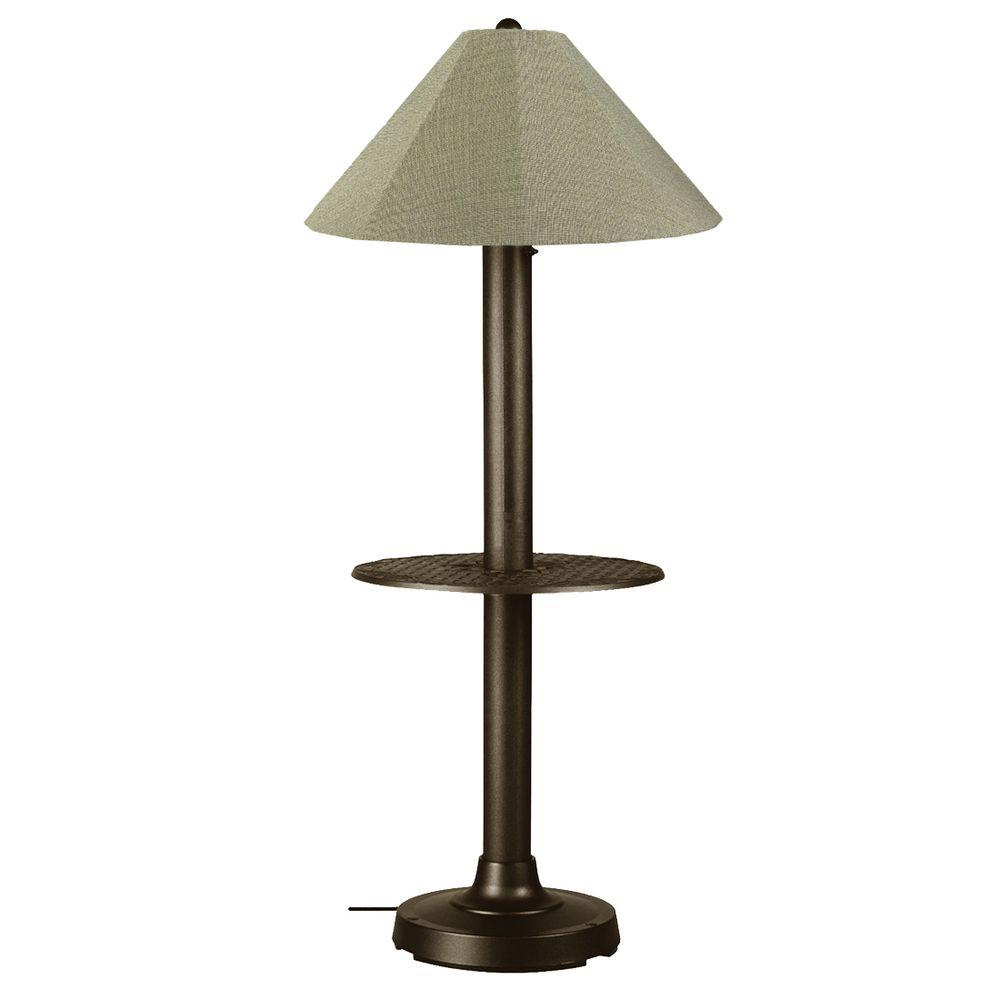 Hampton Bay Rhodes 58 50 In Bronze Floor Lamp With Natural Linen Bronze Floor Lamp With Tray Table And Basil