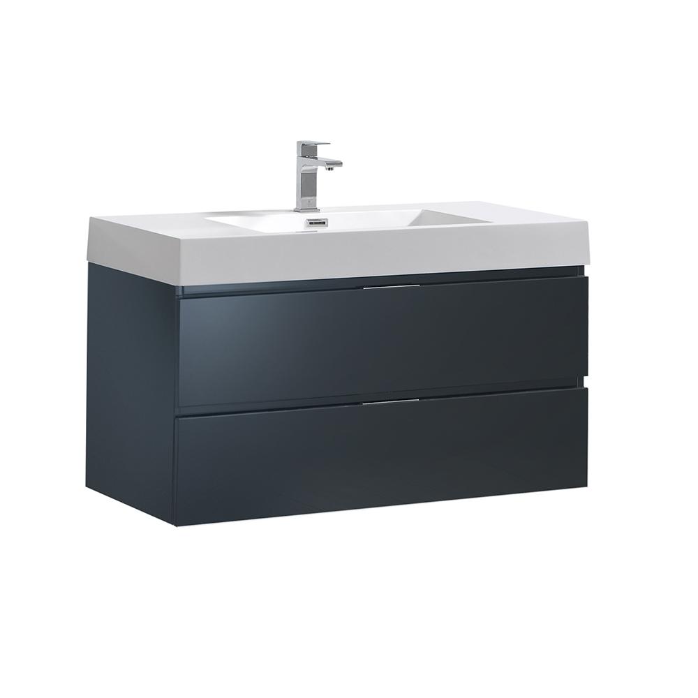 Single Sink Vanities With Tops Bathroom The Home Depot W Wall Hung Bathroom Vanity In Dark Slate