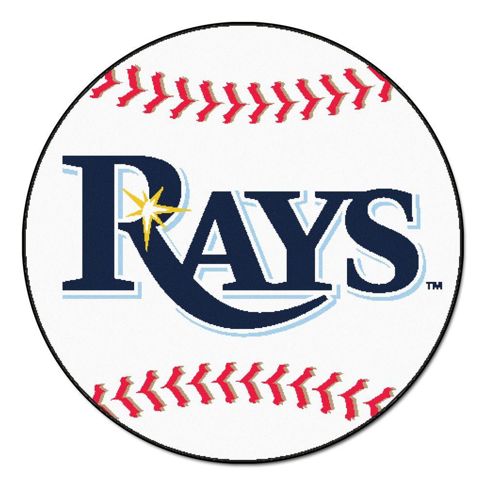 FANMATS MLB Tampa Bay Rays White 2 ft. 3 in. x 2 ft. 3 in. Round Accent