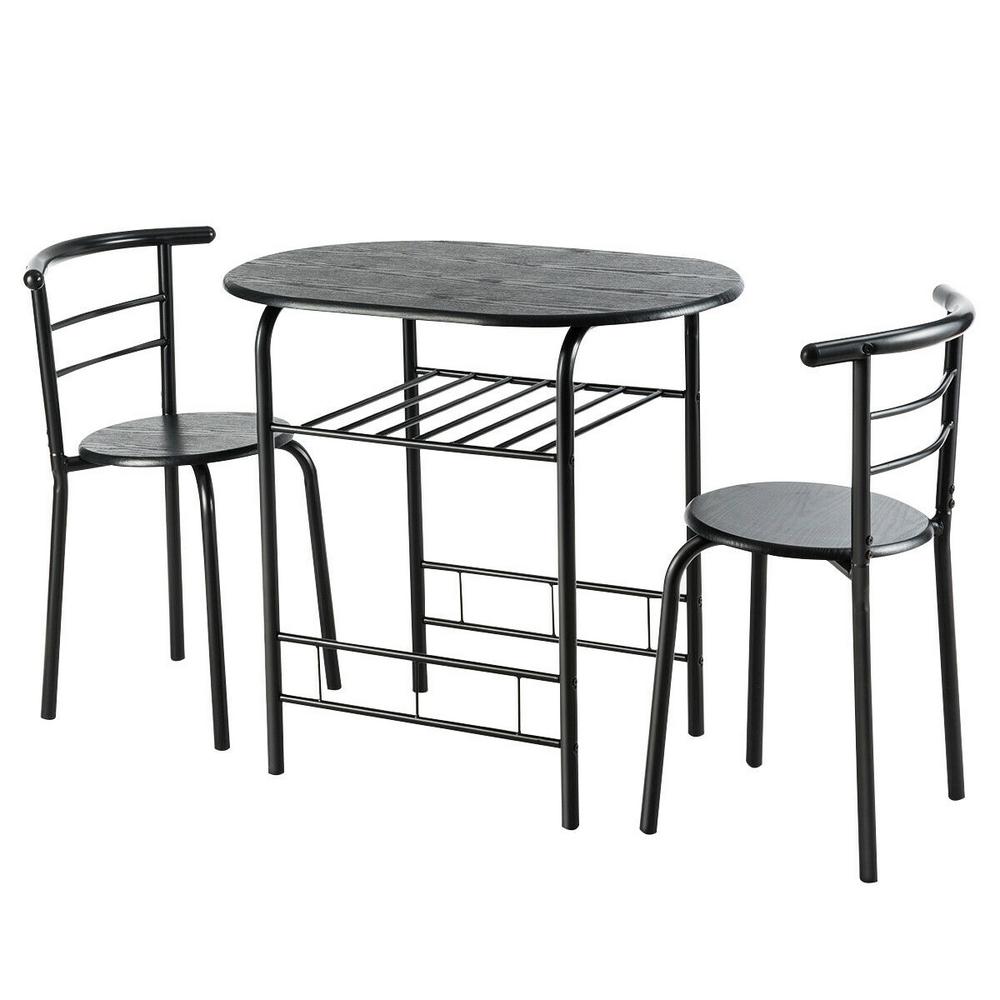 Bistro Kitchen Table Sets : 1 - The folding bistro table measures 29l x 22w x 28h and the folding chairs measure 21l x 16w x 36h, and includes a one year manufacturer's warranty from date of purchase.