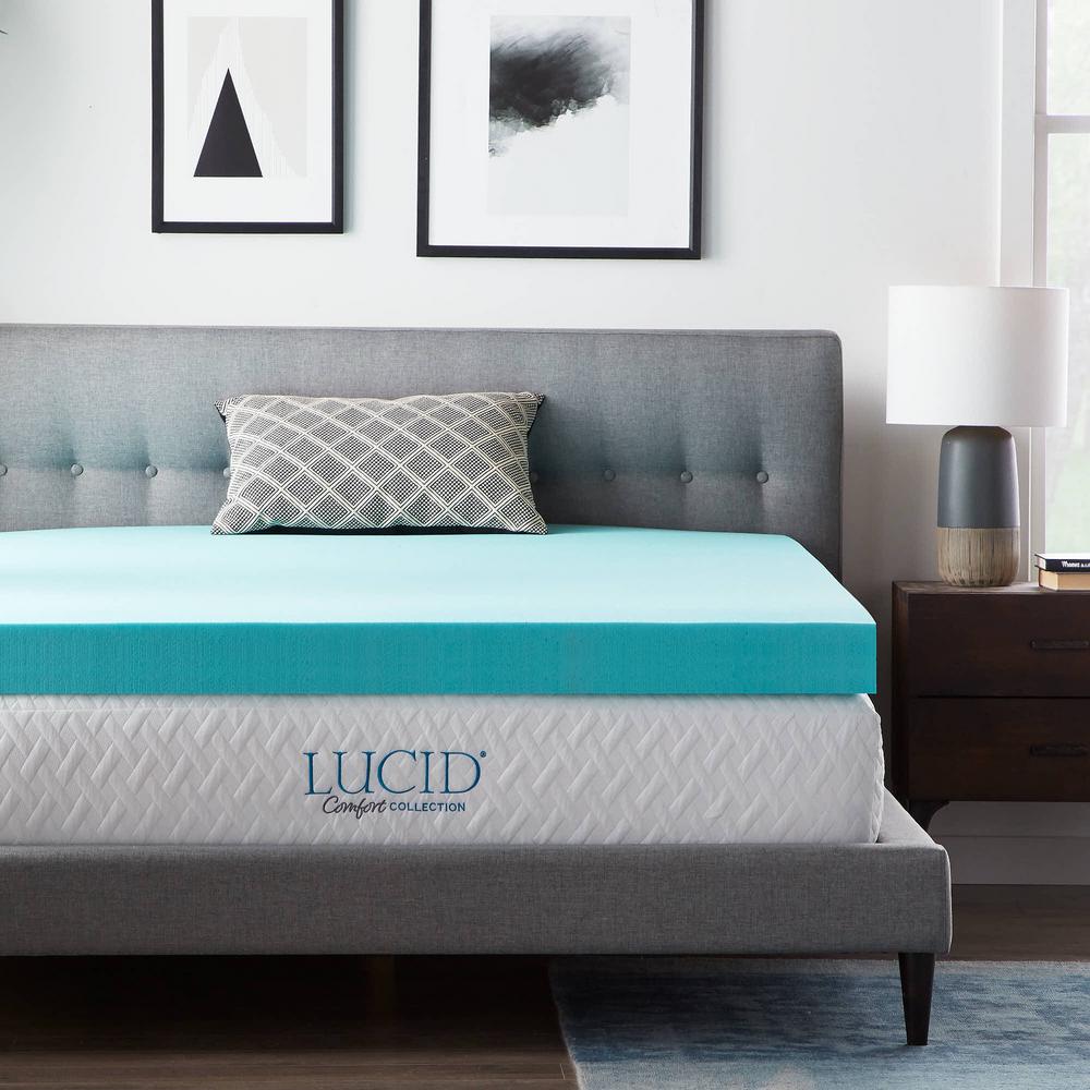 Lucid Comfort Collection 4 Inch Gel and Aloe Infused Memory Foam 