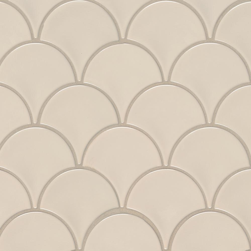 Msi Almond Glossy Fish Scale 10 74 In X 2 10mm Porcelain Msi Almond Glossy Fish Scale 10 74 In X 2 10mm Porcelain Mesh