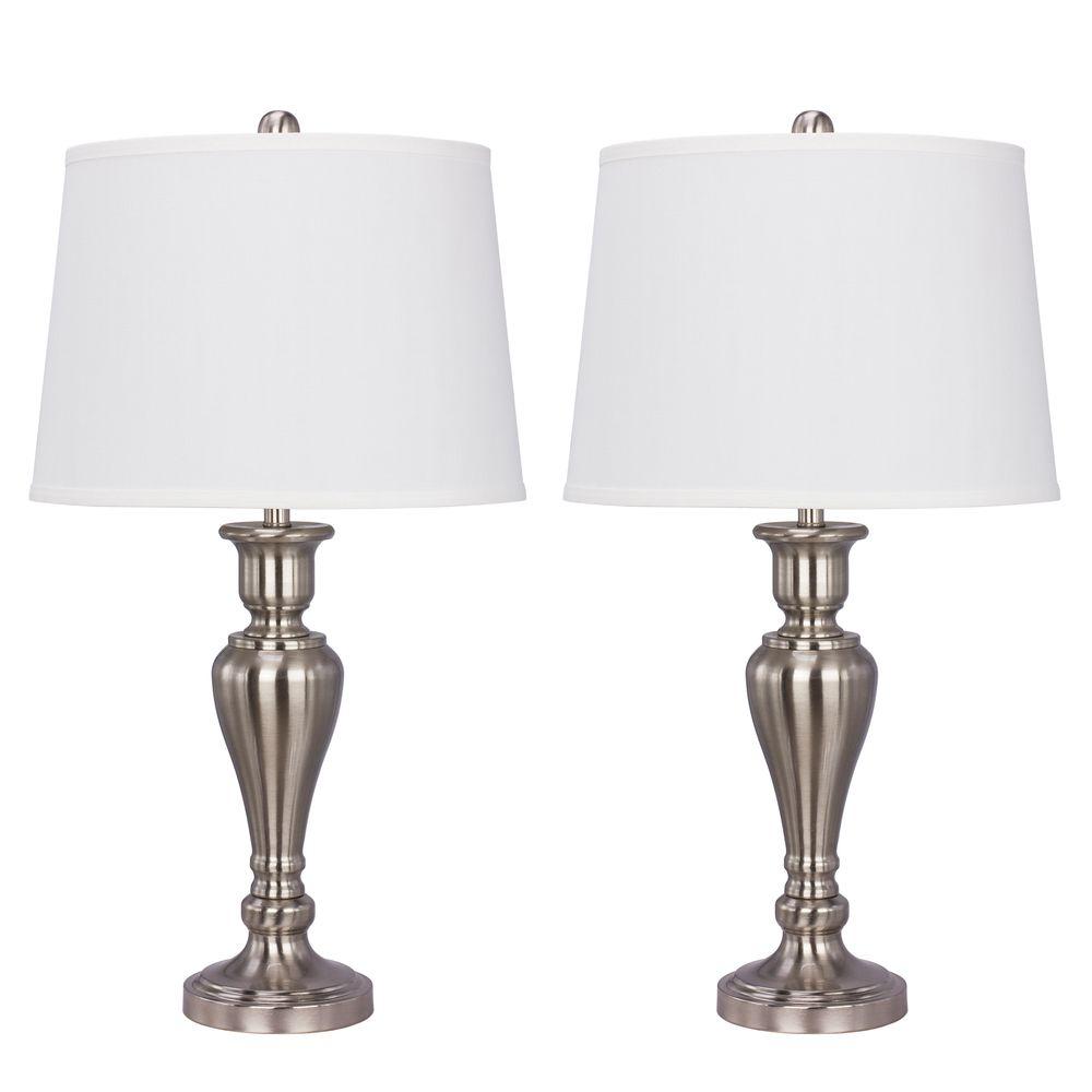 brushed nickel nightstand lamps