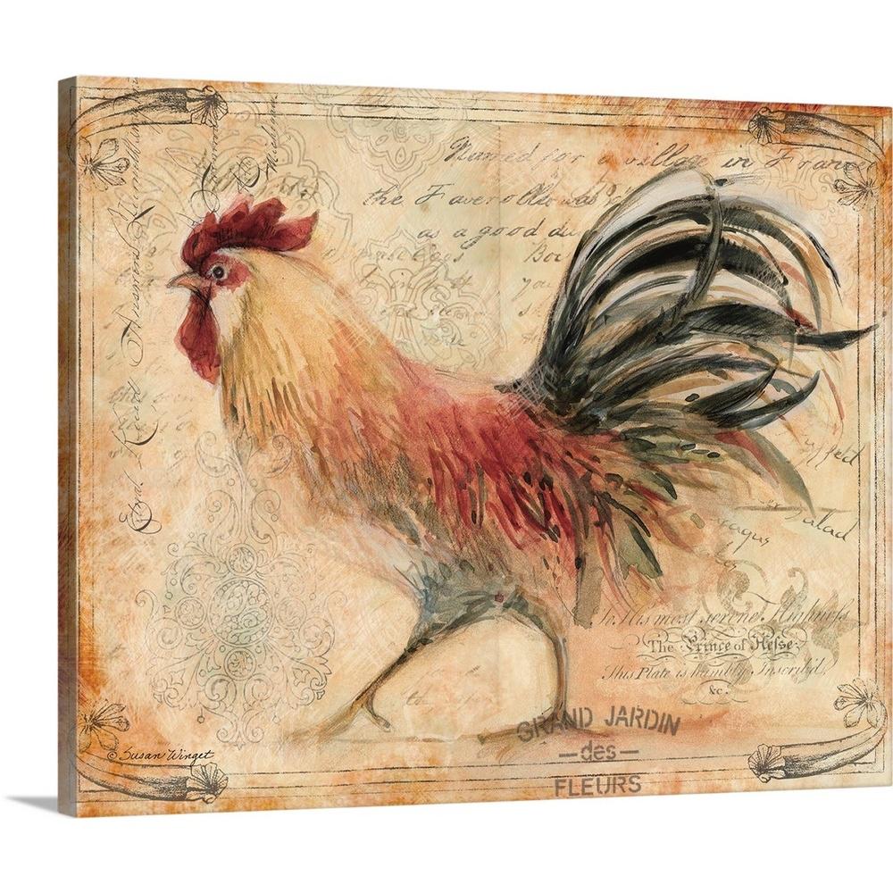 Greatbigcanvas Orange Rooster By Susan Winget Canvas Wall Art 1983498 24 20x16 The Home Depot
