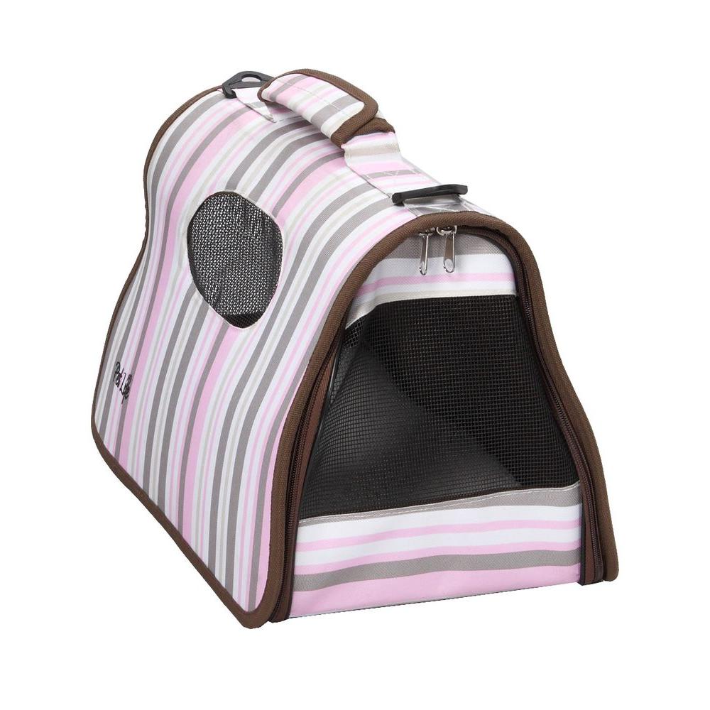 PET LIFE Airline Approved Zippered Paw Print Design Large Folding Cage Carrier LargeB8DSLG