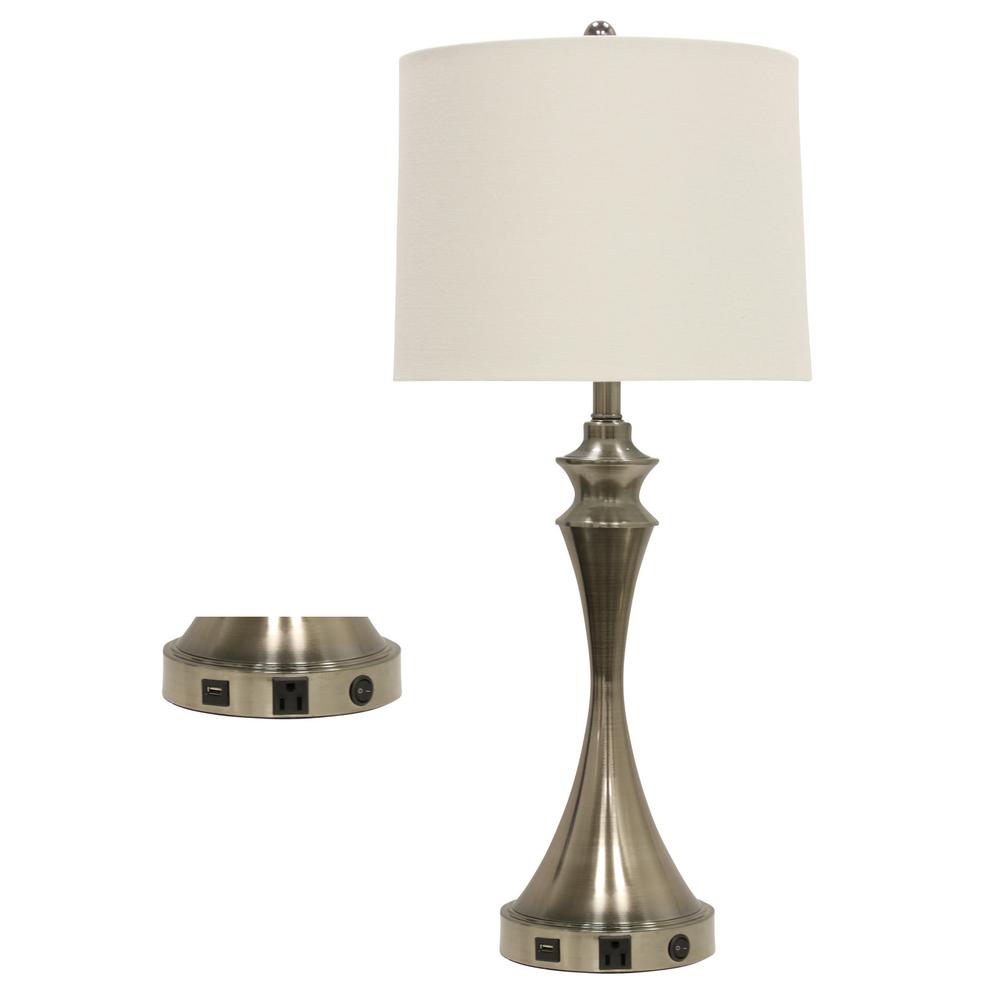 brushed steel table lamp