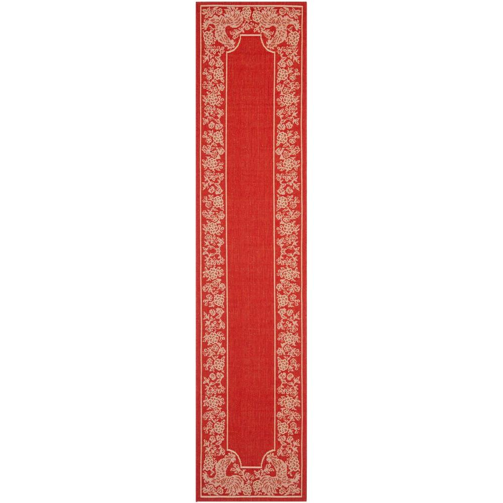 Safavieh Courtyard Red/Natural 2 ft. x 7 ft. Indoor/Outdoor Runner Rug
