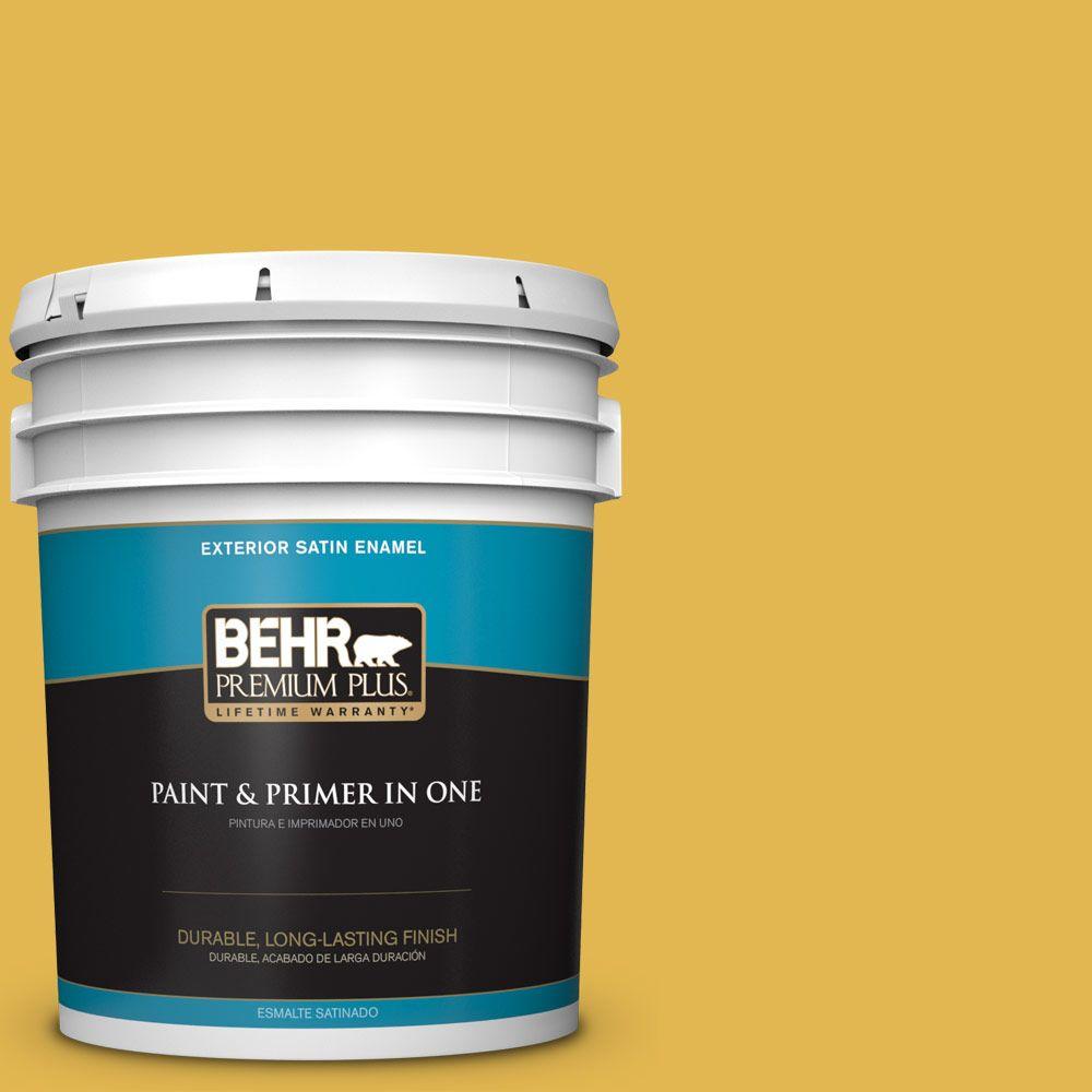 BEHR MARQUEE 5gal. 340B7 Empire Yellow Satin Enamel Exterior Paint