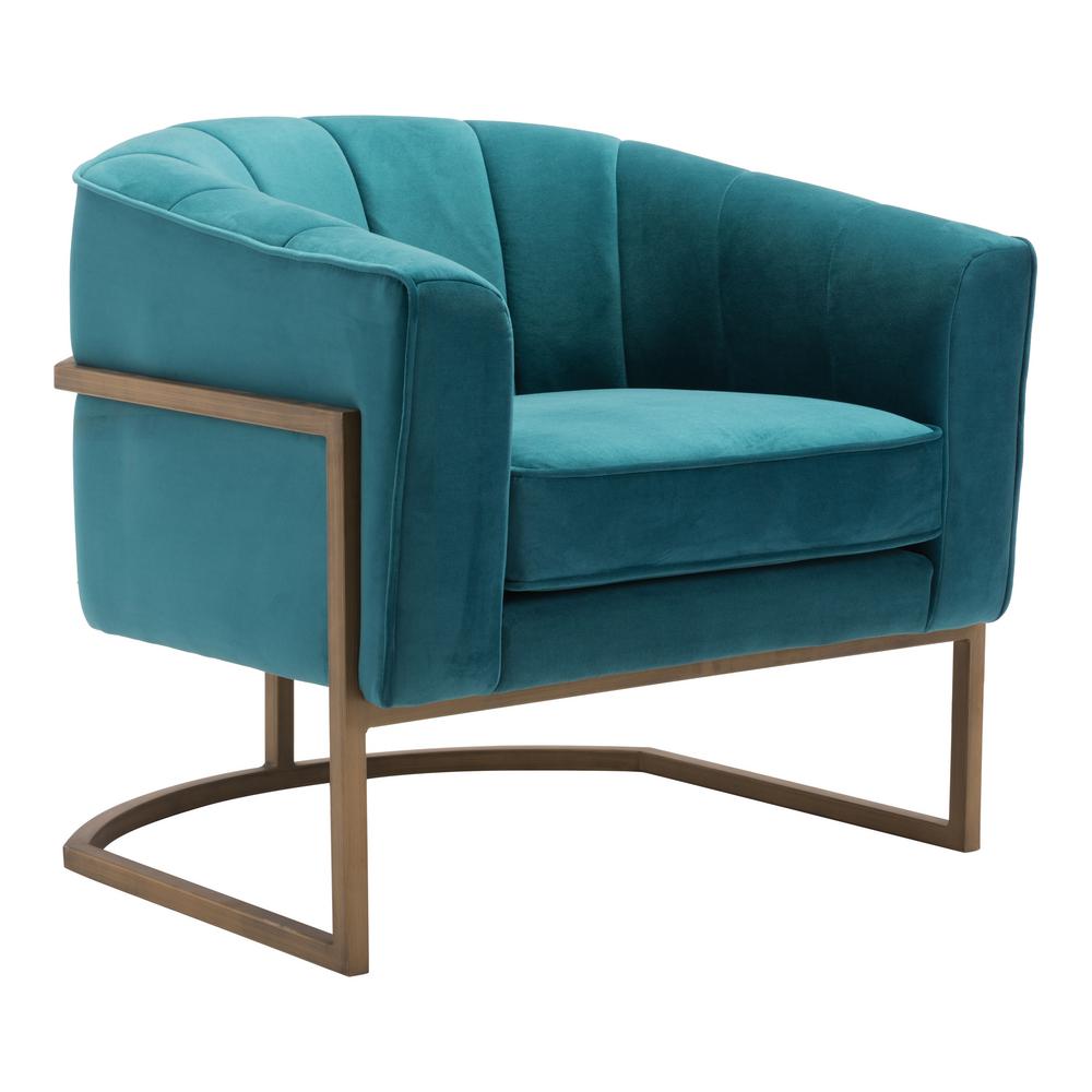 Zuo Green Velvet Occasional Chair 101152 The Home Depot Zuo Green Velvet Occasional Chair