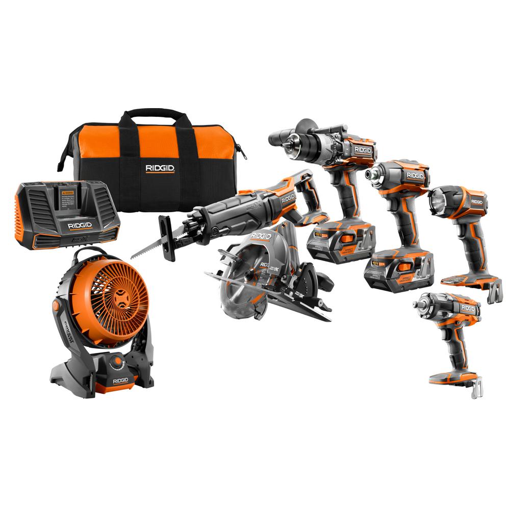 Ridgid 18-Volt GEN5X Cordless Lithium-Ion Combo Kit (7-Tool) with (2) 4.0Ah... by RIDGID