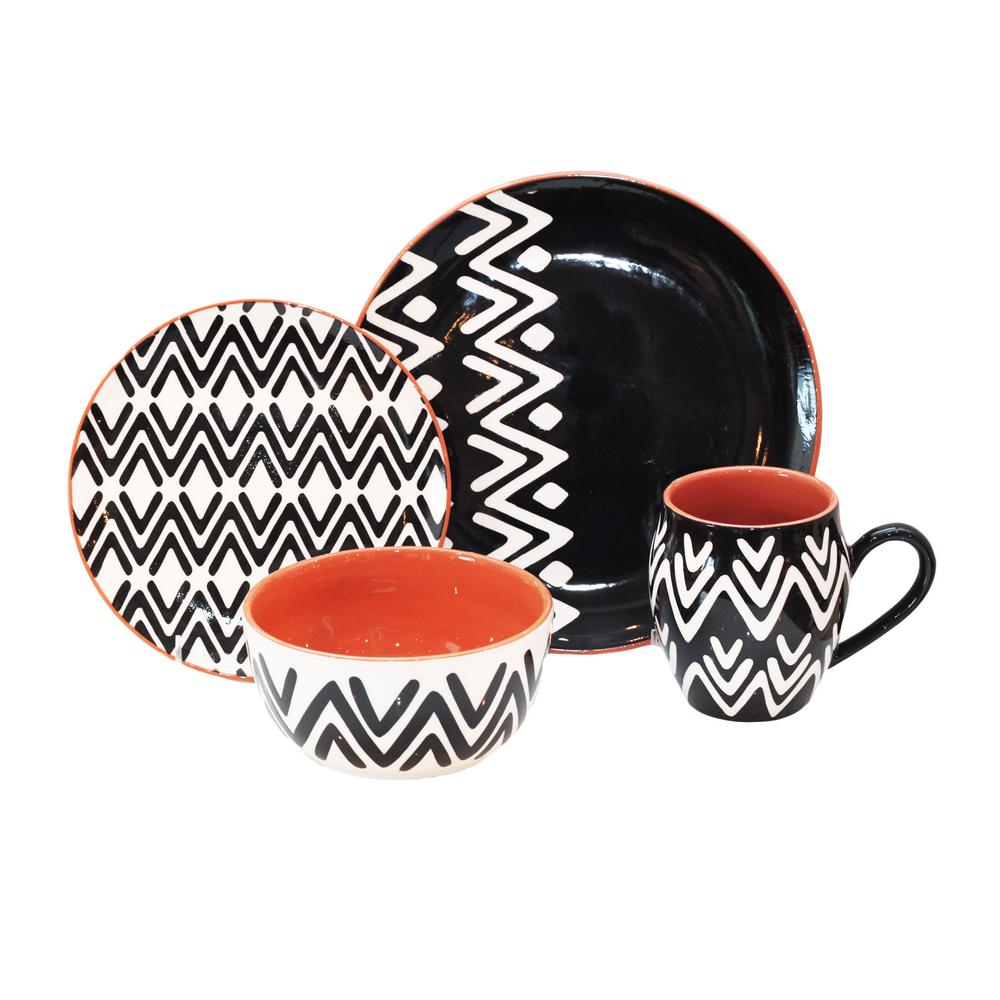 BAUM Wavy Lines 16-Piece Black Dinnerware Set-WAV16BK - The Home Depot BAUM Wavy Lines 16-Piece Black Dinnerware Set-WAV16BK - The Home Depot