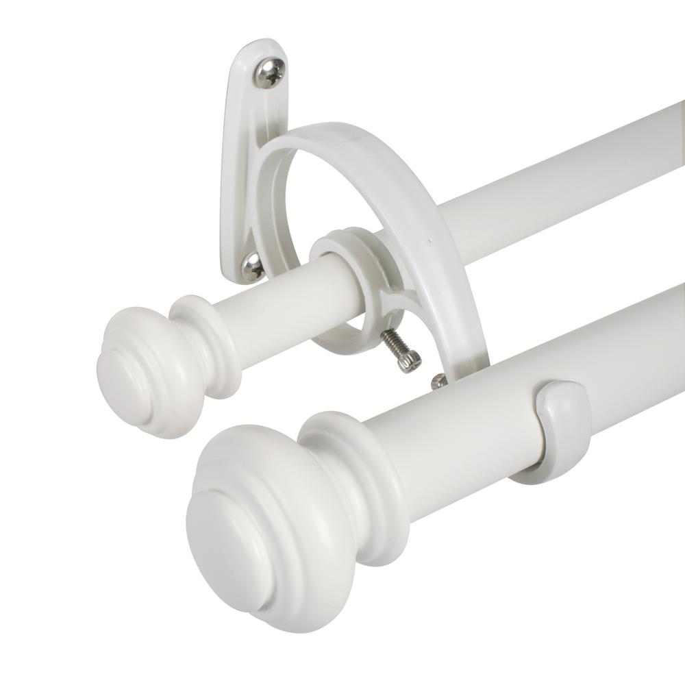 Decopolitan Urn 72 In To 144 Telescoping Double Curtain Rod Set Decopolitan Urn 72 In To 144 Telescoping Double Curtain Rod Set Bright White 27877 72bw The Home Depot